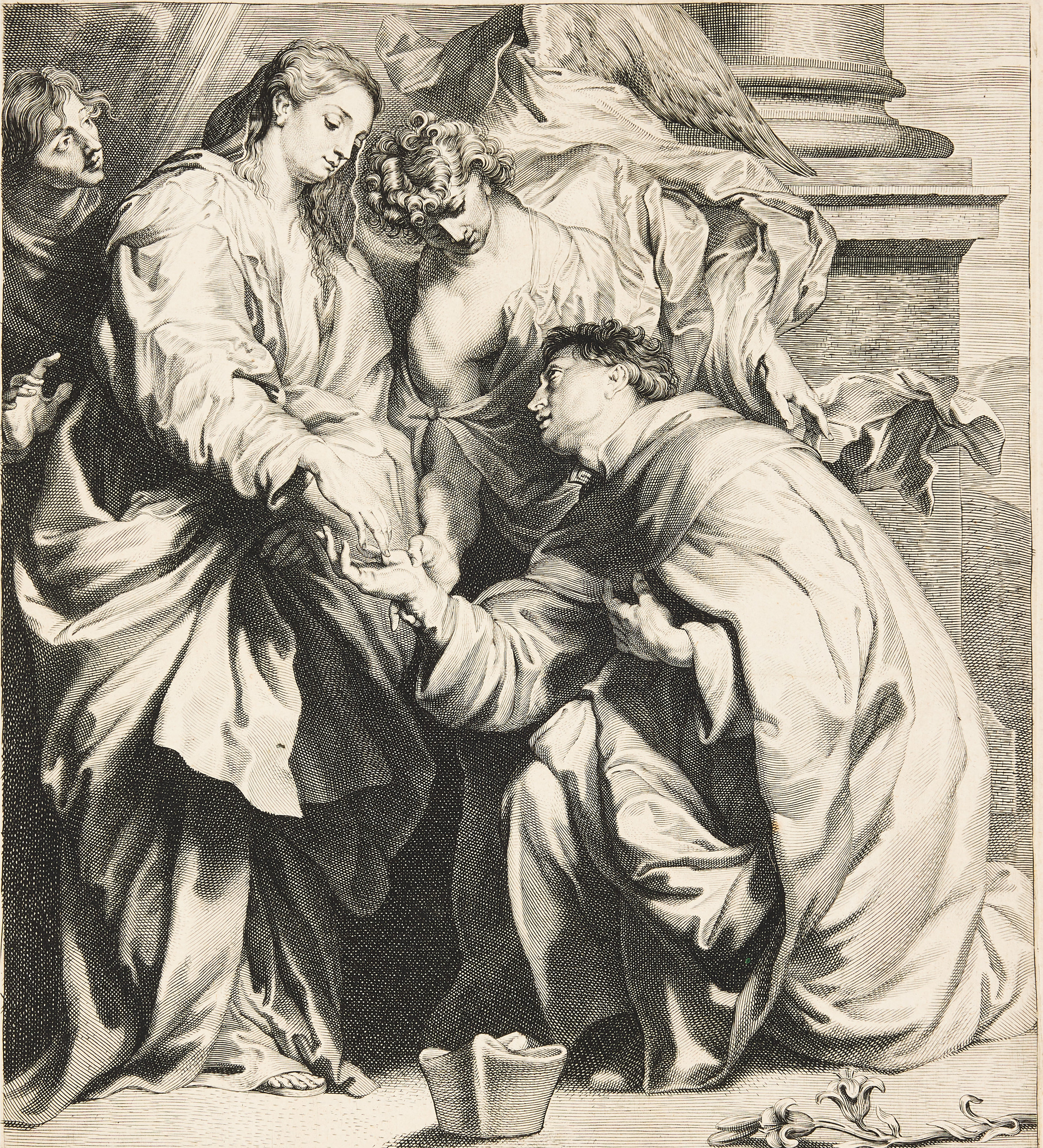 PAULUS PONTIUS (THE NETHERLANDS 1603-1658) AFTER ANTHONY VAN DYCK (THE NETHERLANDS 1599-1641). "The Vision of the Blessed Hermann Joseph".