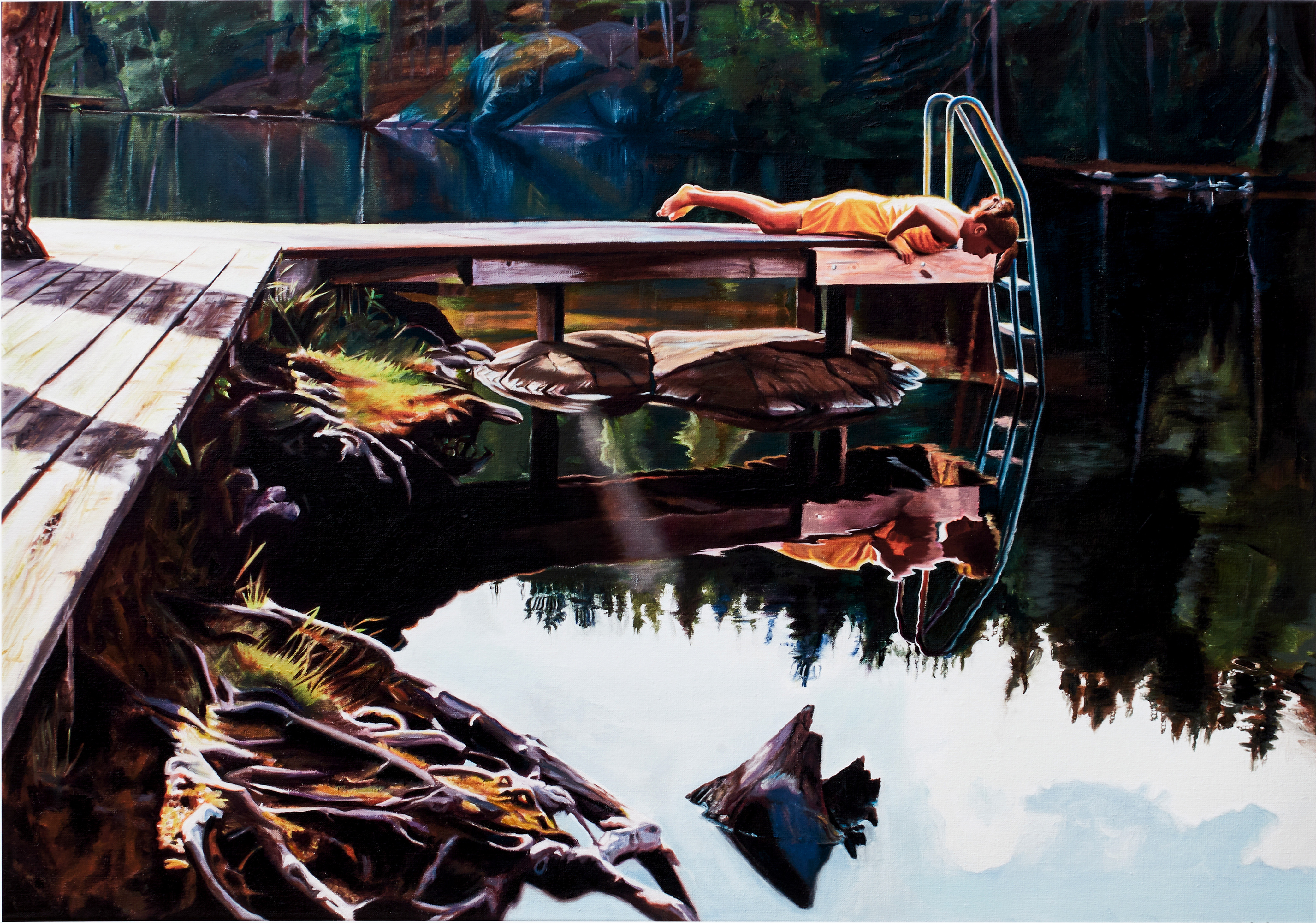 SIRJE PAPP (SVERIGE, FÖDD 1962). "The Lake", signerad och numrerad Sirje Papp 53/90, fine art print.