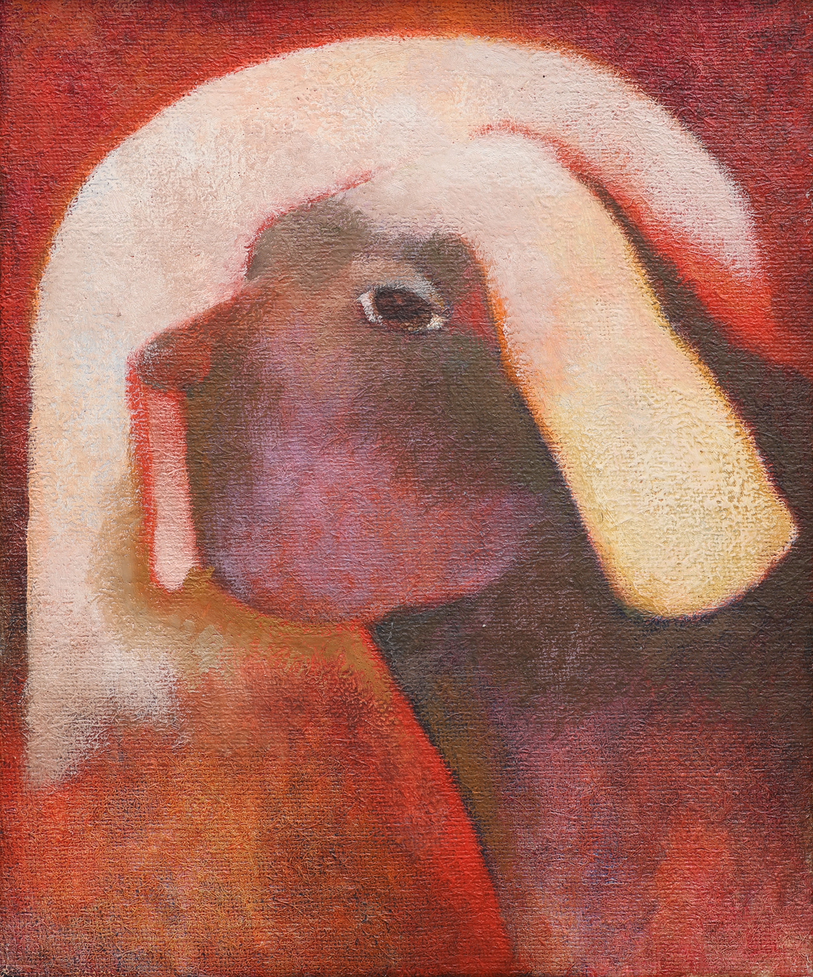 KARL-ERIK OLSSON "SNOGERÖD" 1927-1995. OLJA PÅ DUK, HUND, OSIGNERAD.