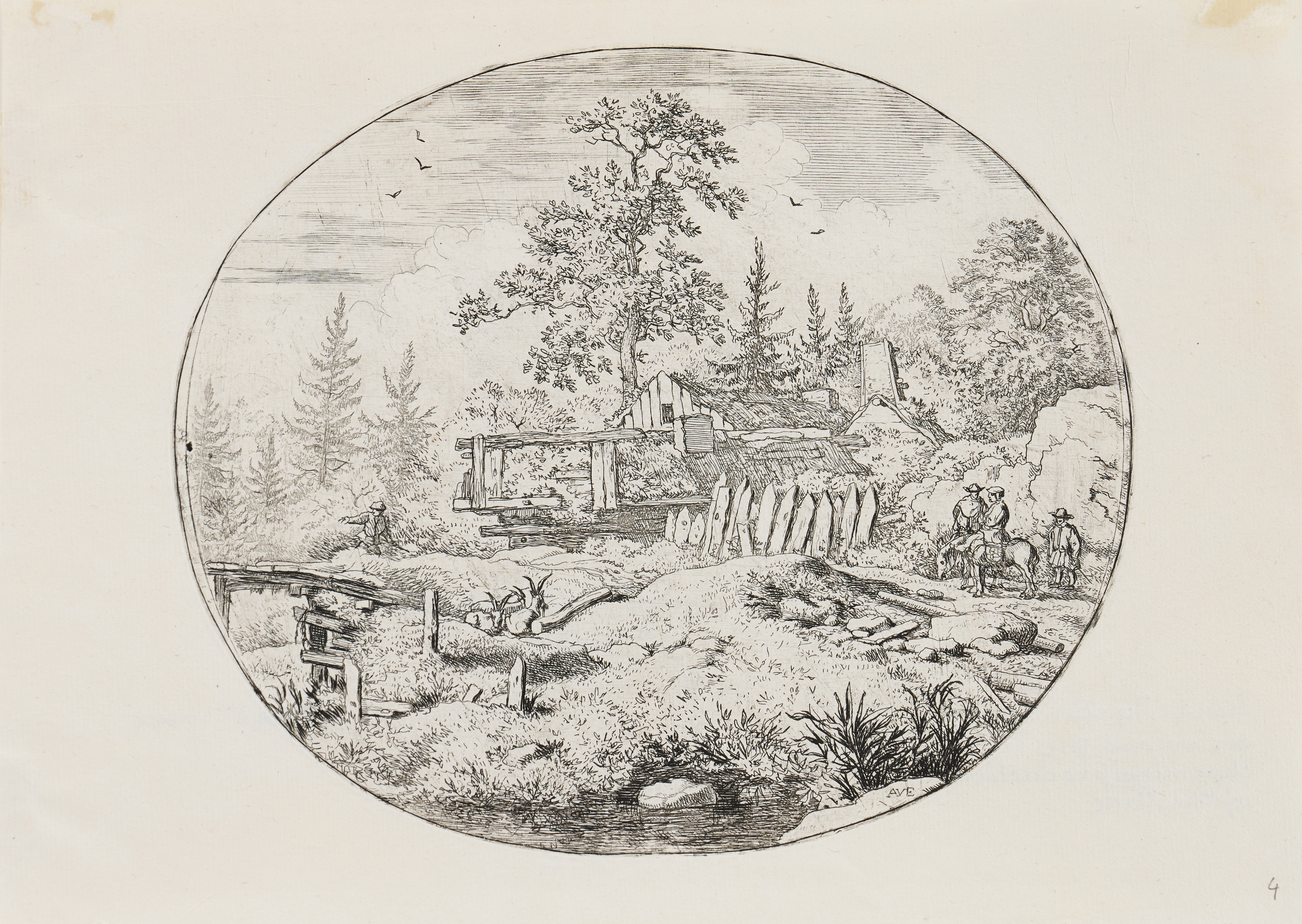 ALLAERT VAN EVERDINGEN (THE NETHERLANDS 1621-1675). "The Landscape with the Wooden Bridge".