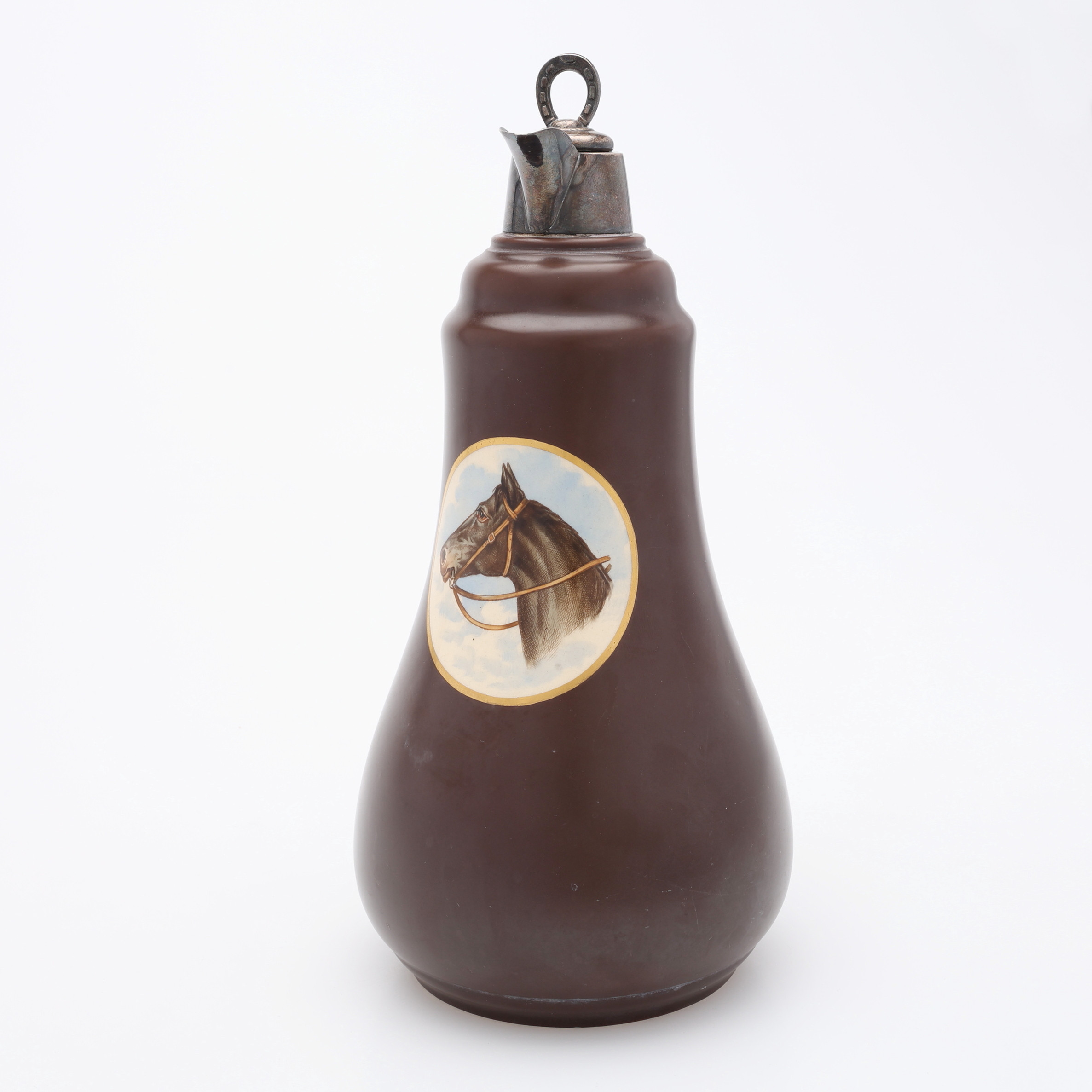 KANNA, GLASERAT LERGODS, TAYLOR TUNNICLIFFE & CO, SILVERMONTERING STÄMPLAD GEORGE BOWEN & SONS, BIRMINGHAM, 1898.