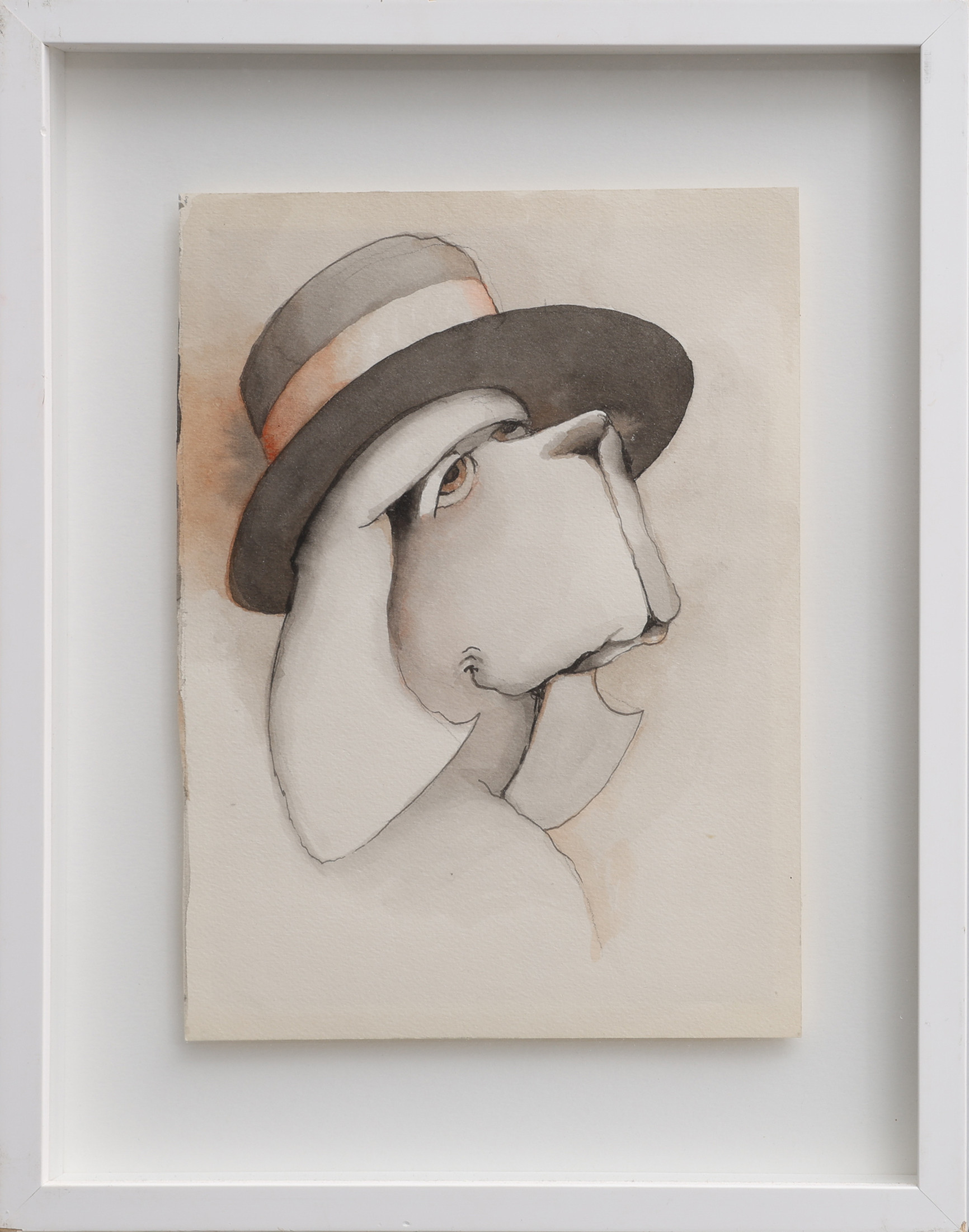 KARL-ERIK OLSSON "SNOGERÖD" 1927-1995. AKVARELL, PORTRÄTT, OSIGNERAD.