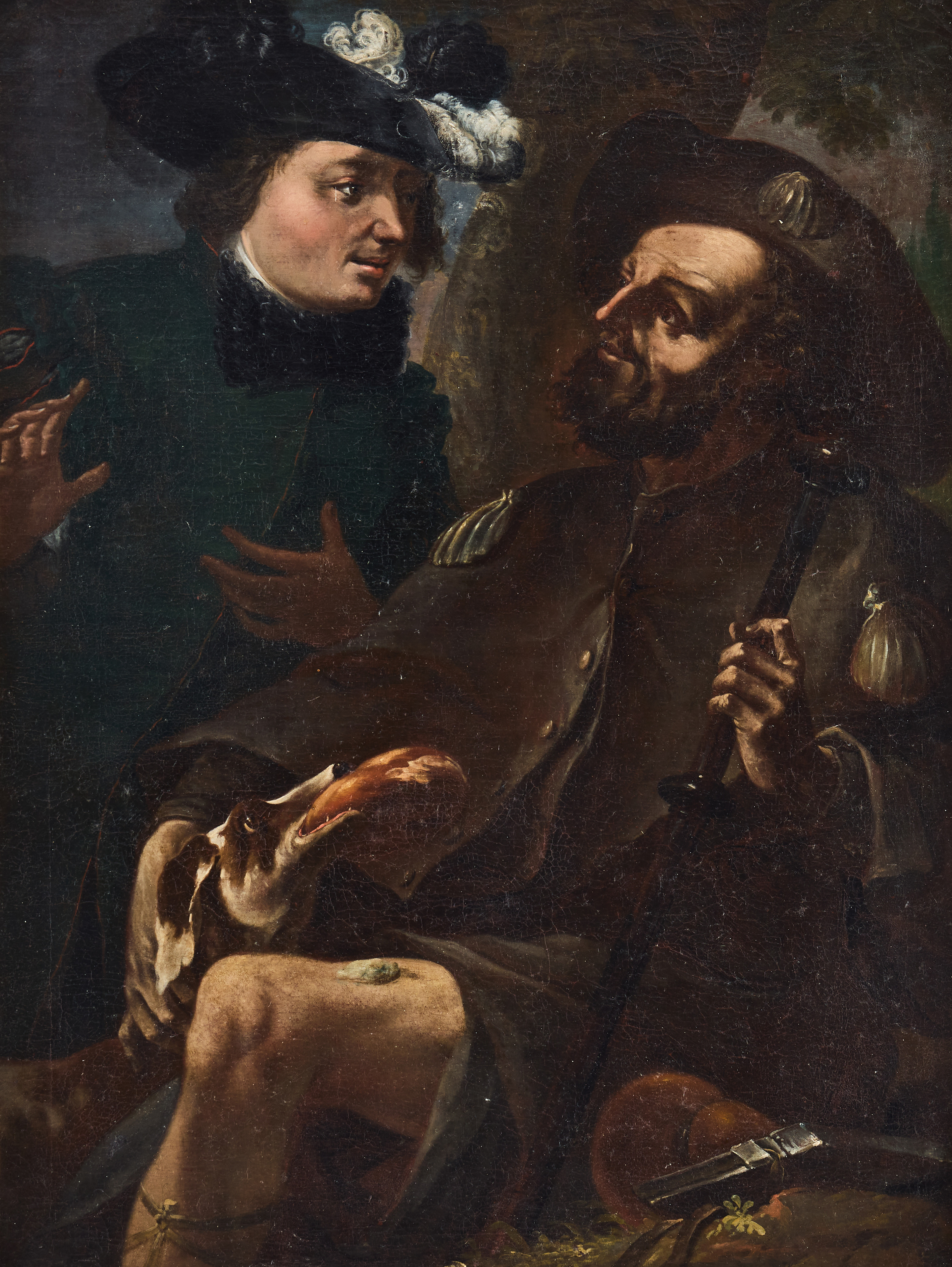 VENETIAN SCHOOL, CA. 1740. Saint Roch assisted by a nobleman Gottardo Pallastrelli.