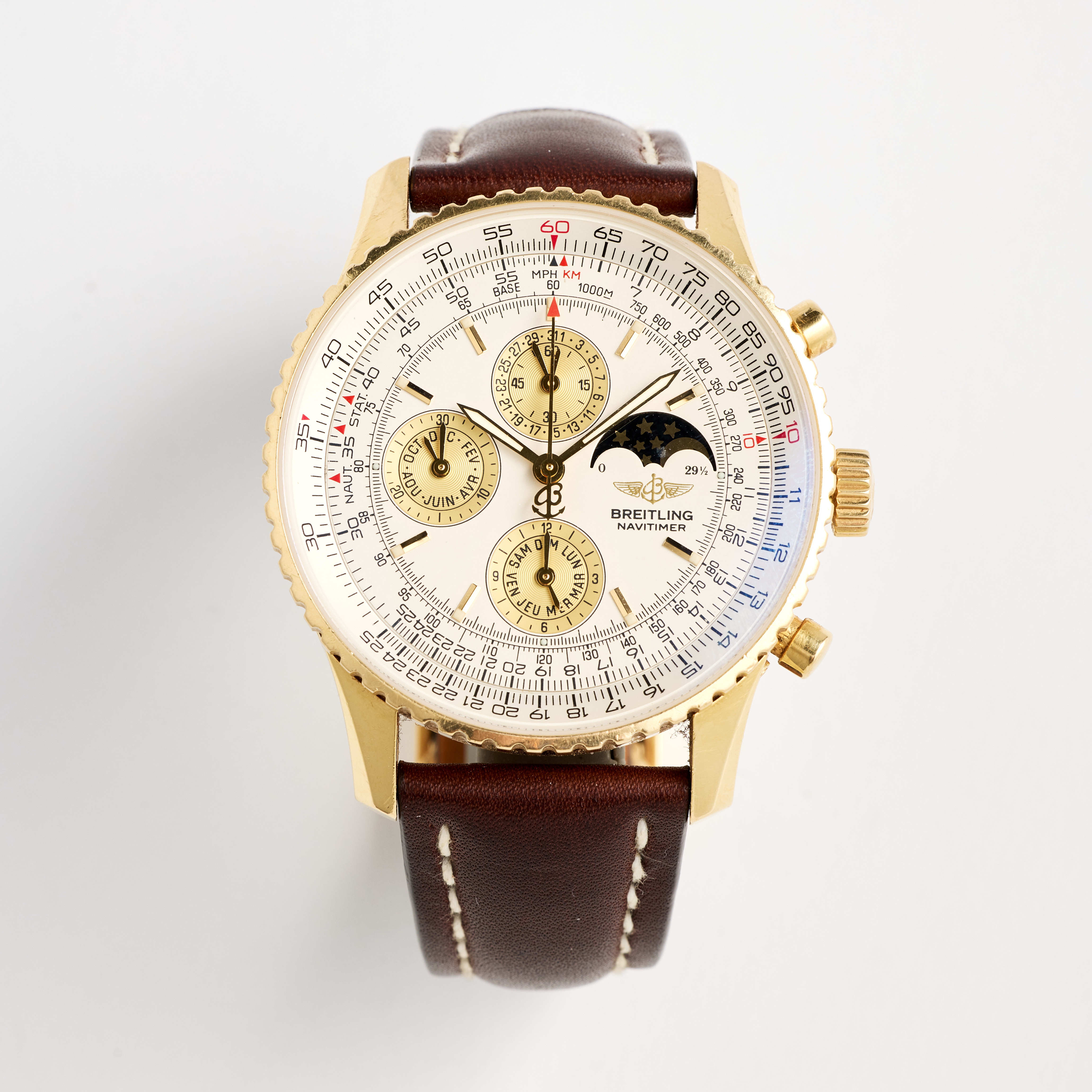 BREITLING, Navitimer Olympus, kronograf, armbandsur, 43 mm, certifikat, november 2001.