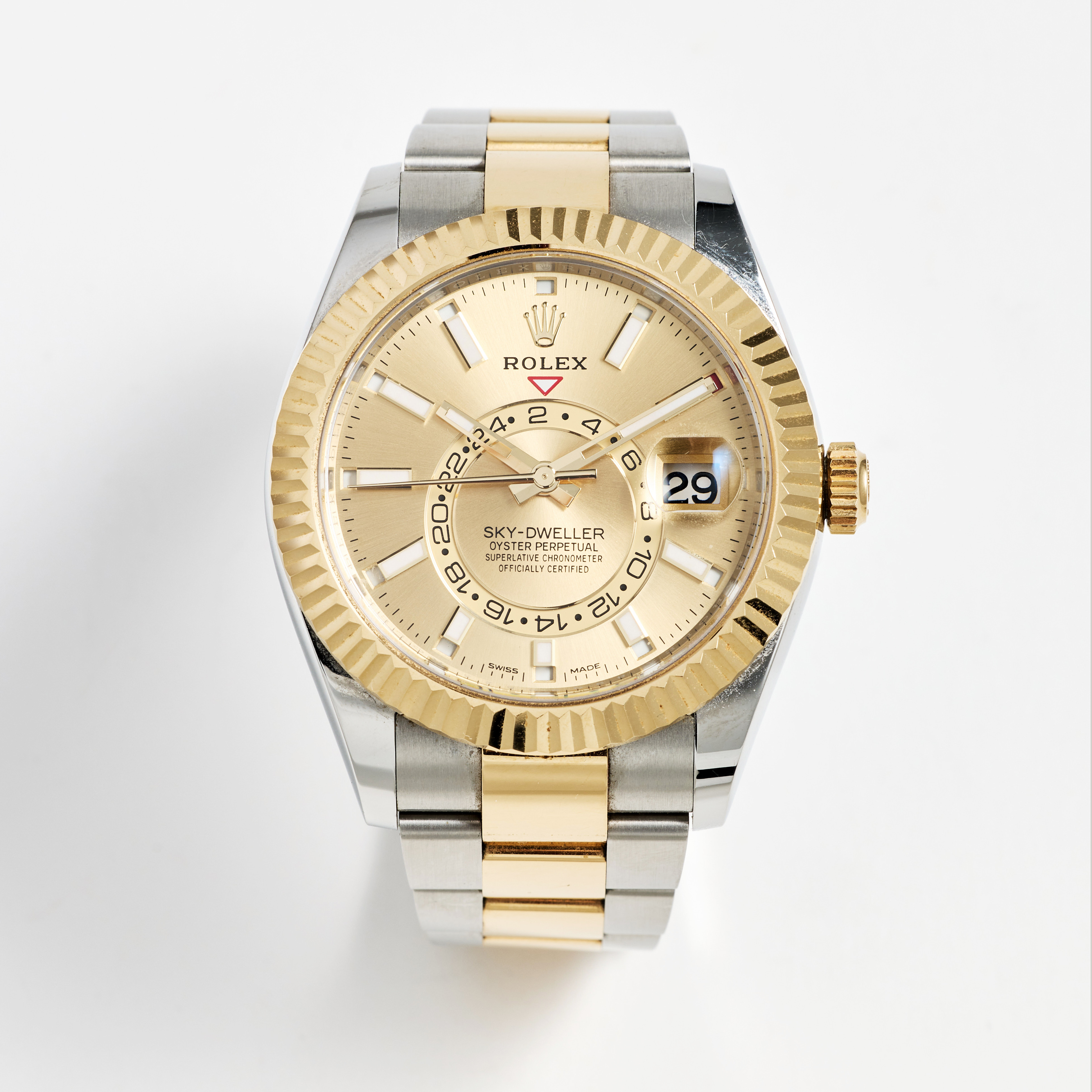 ROLEX, Oyster Perpetual, Sky-Dweller, Chronometer, armbandsur, 42 mm, stål/guld, certifikat, november 2021.