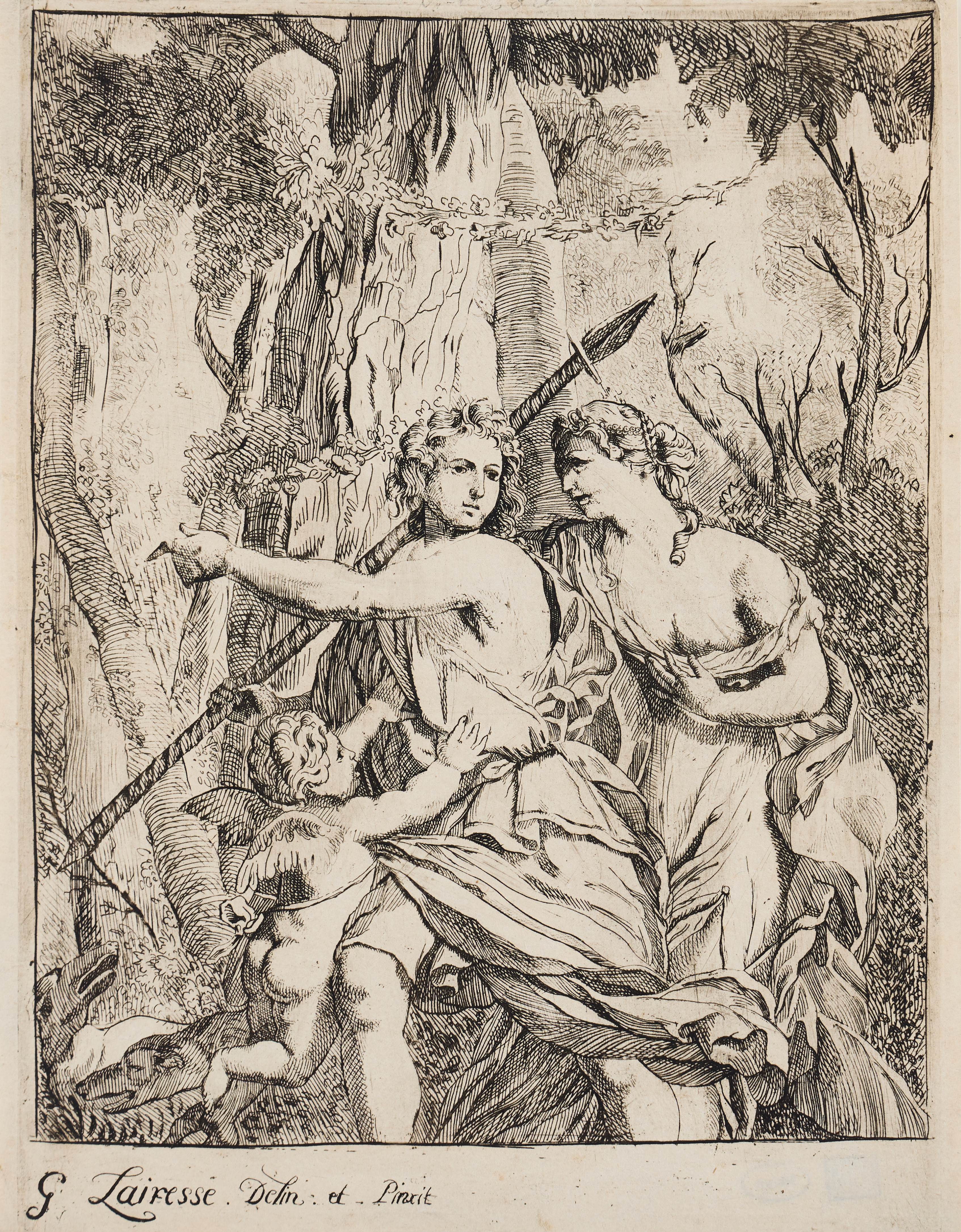 GERARD DE LAIRESSE (THE NETHERLANDS 1641-1711) AFTER. "Venus and Adonis".