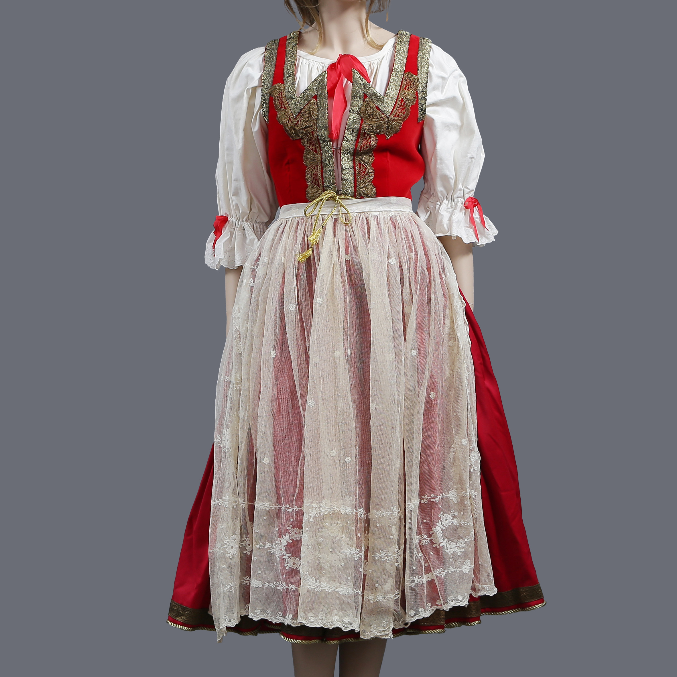 TRADITIONELL FOLKDRÄKT, KACWIN COSTUME, SPISZ JURGOW, POLEN, 1900-TAL.