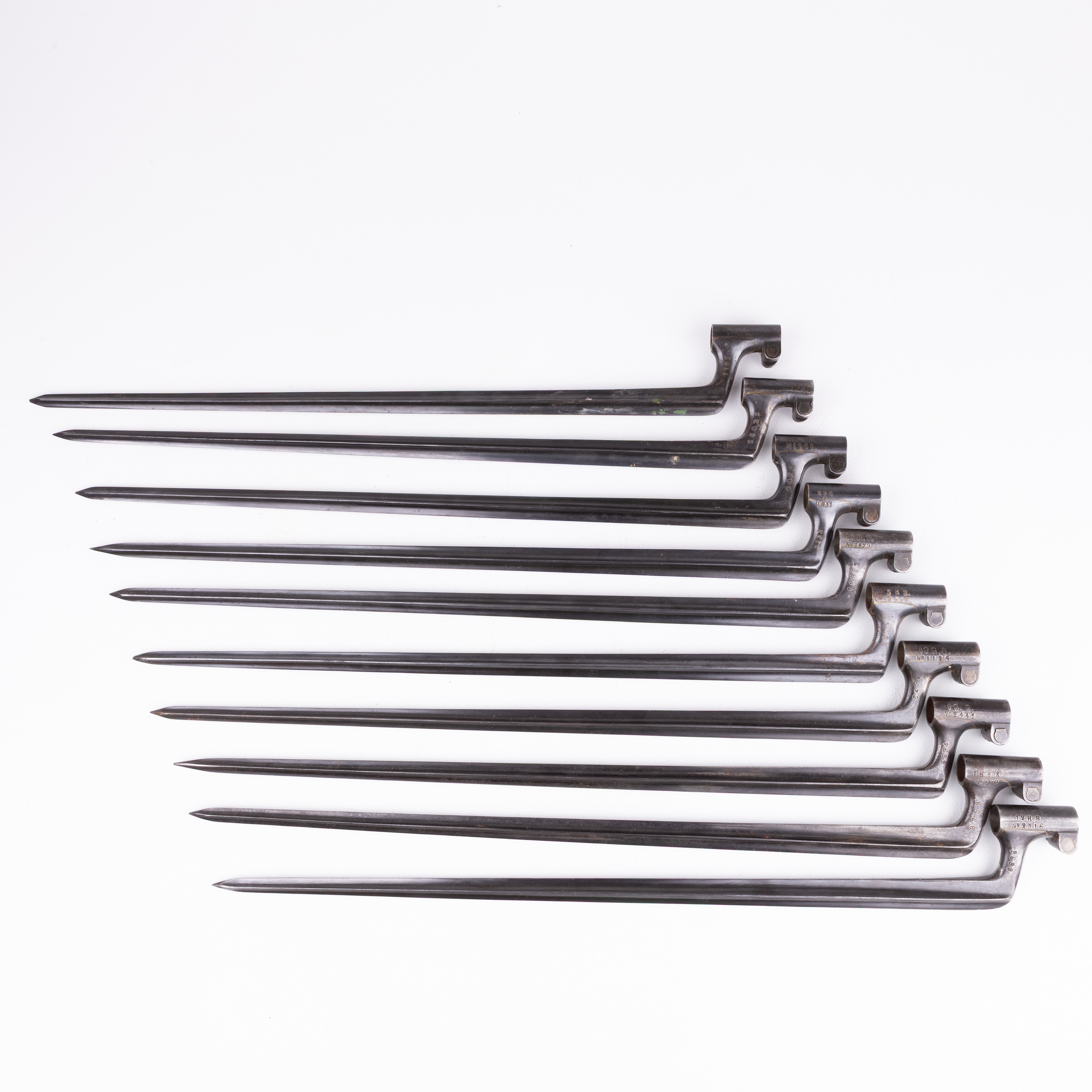 BAJONETTER, 10 st, m/1889 remington, Sverige, 1800-tal.