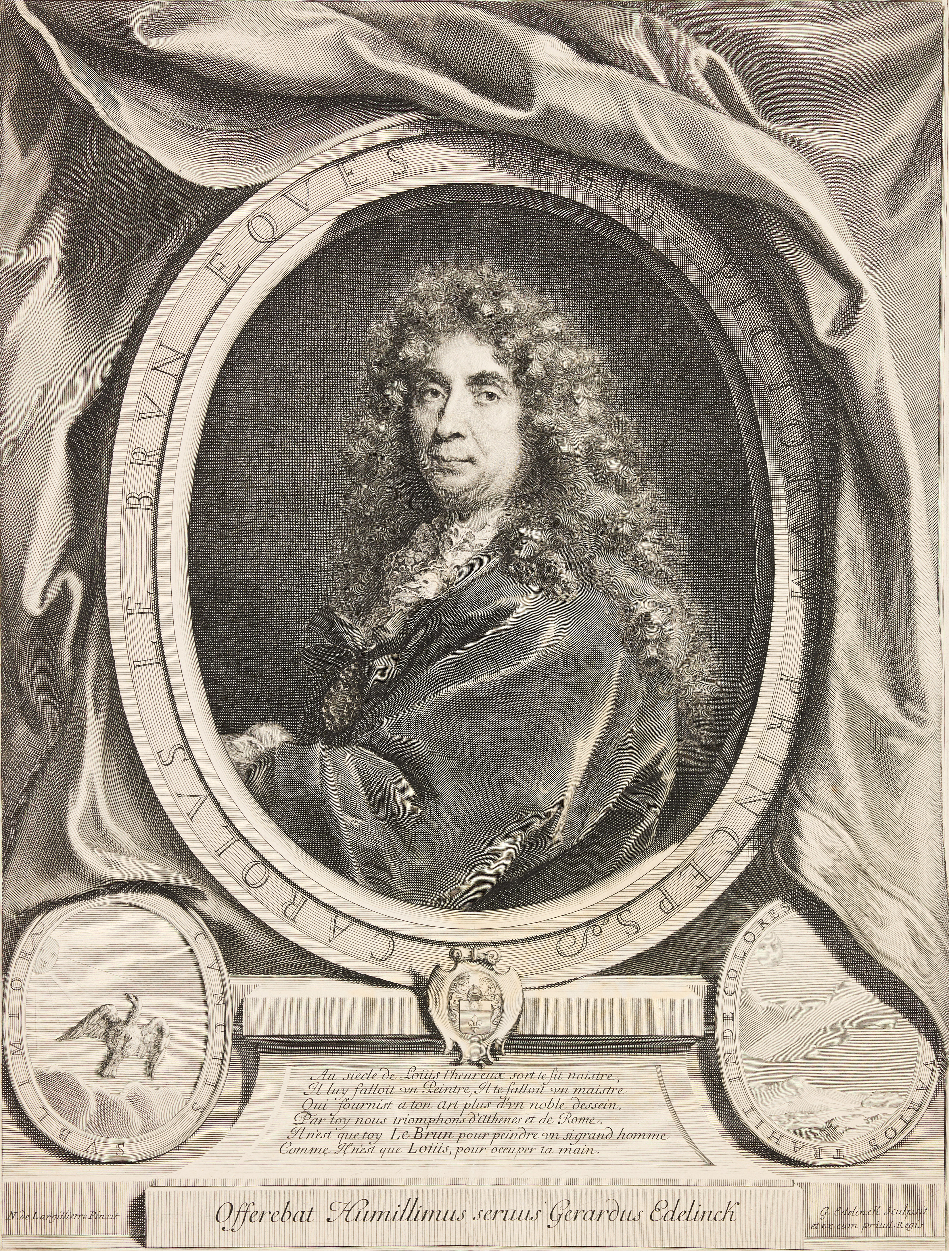 GÉRARD EDELINCK (FRANCE 1640-1707). "Portrait of Charles Le Brun".