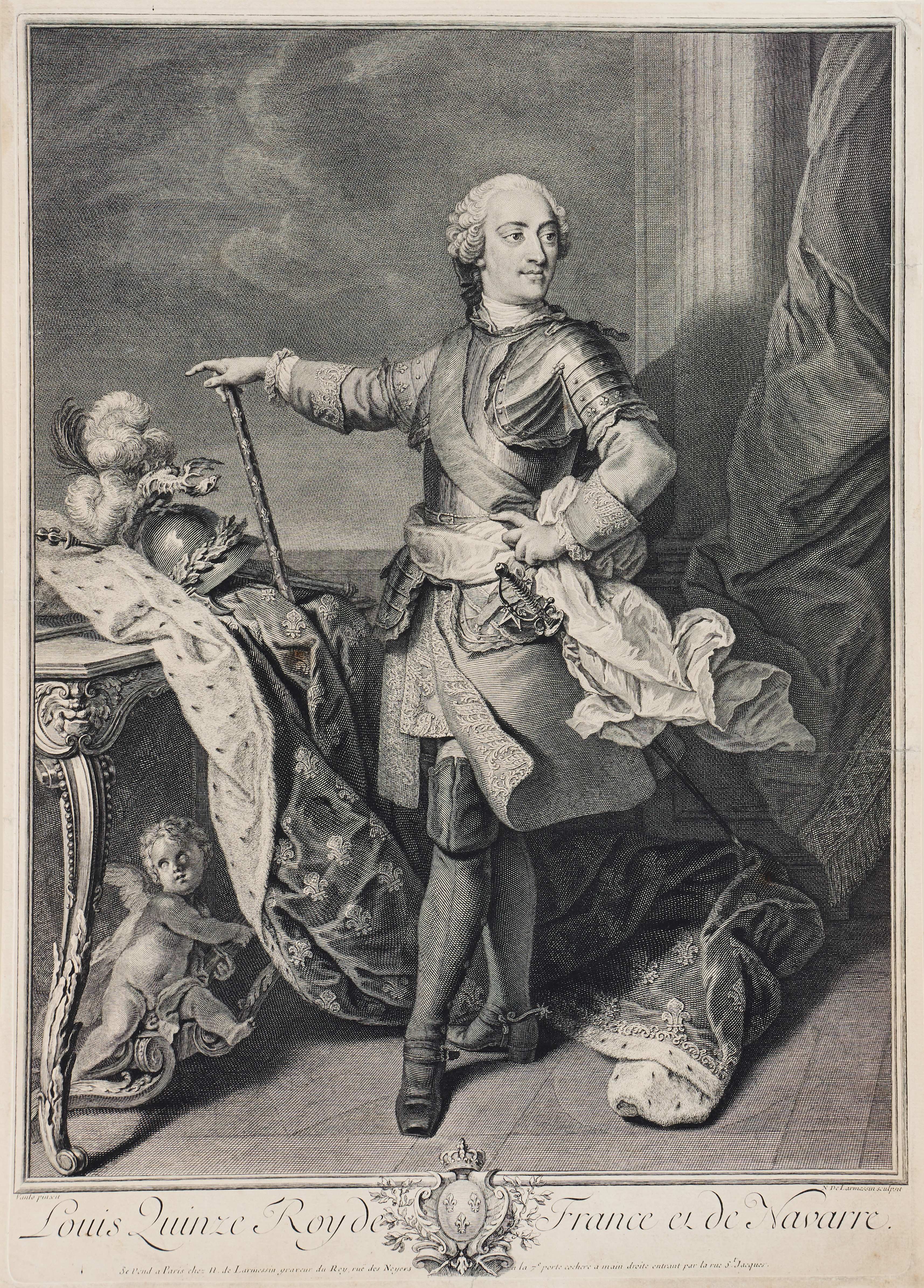 NICOLAS DE LARMESSIN IV (FRANCE 1684-1755). "Louis XV, King of France and Navarre".