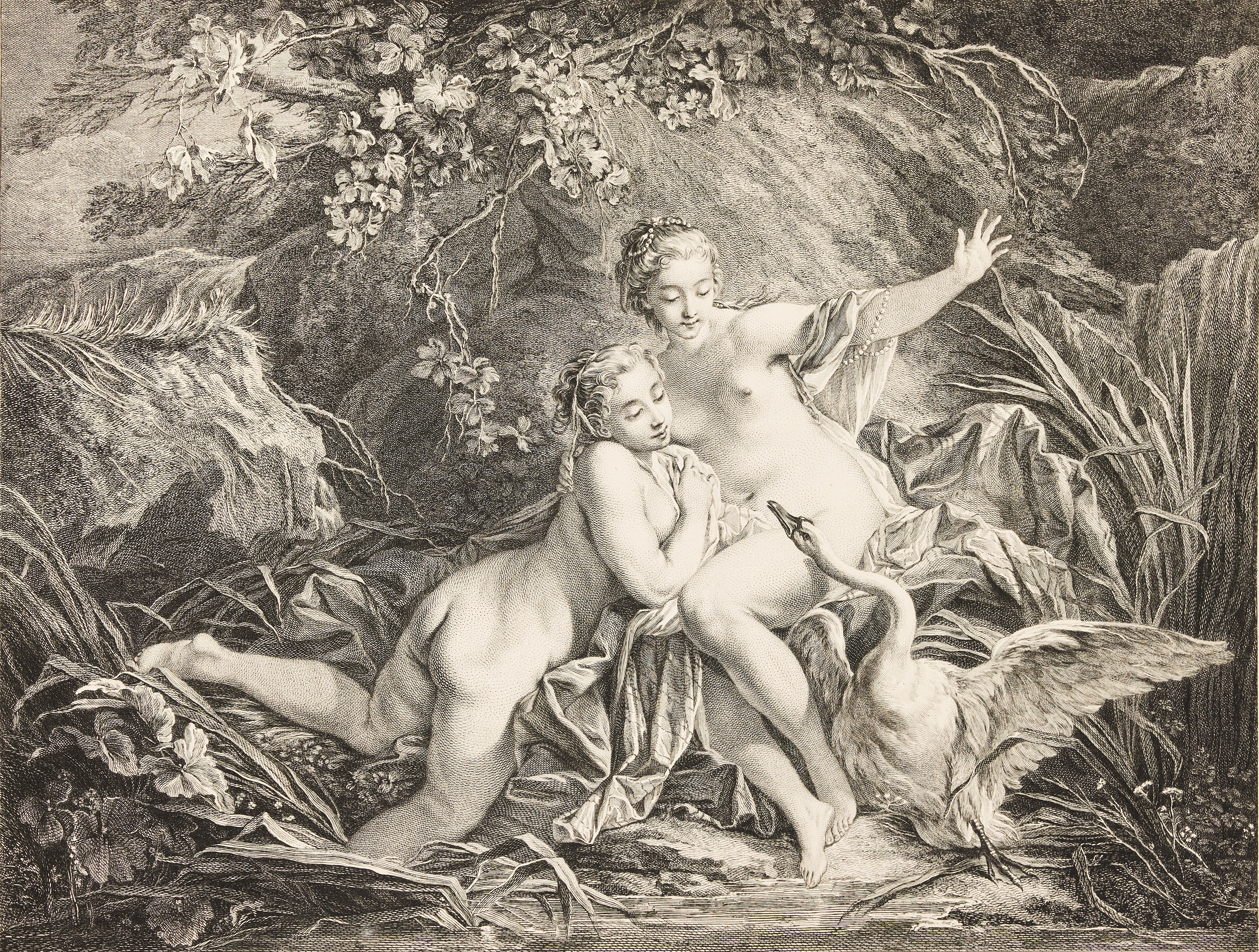 WILLIAM WYNNE RYLAND ENGLAND 1733-1783. AFTER FRANÇOIS BOUCHER (FRANCE 1703-1770). "Jupiter et Léda".