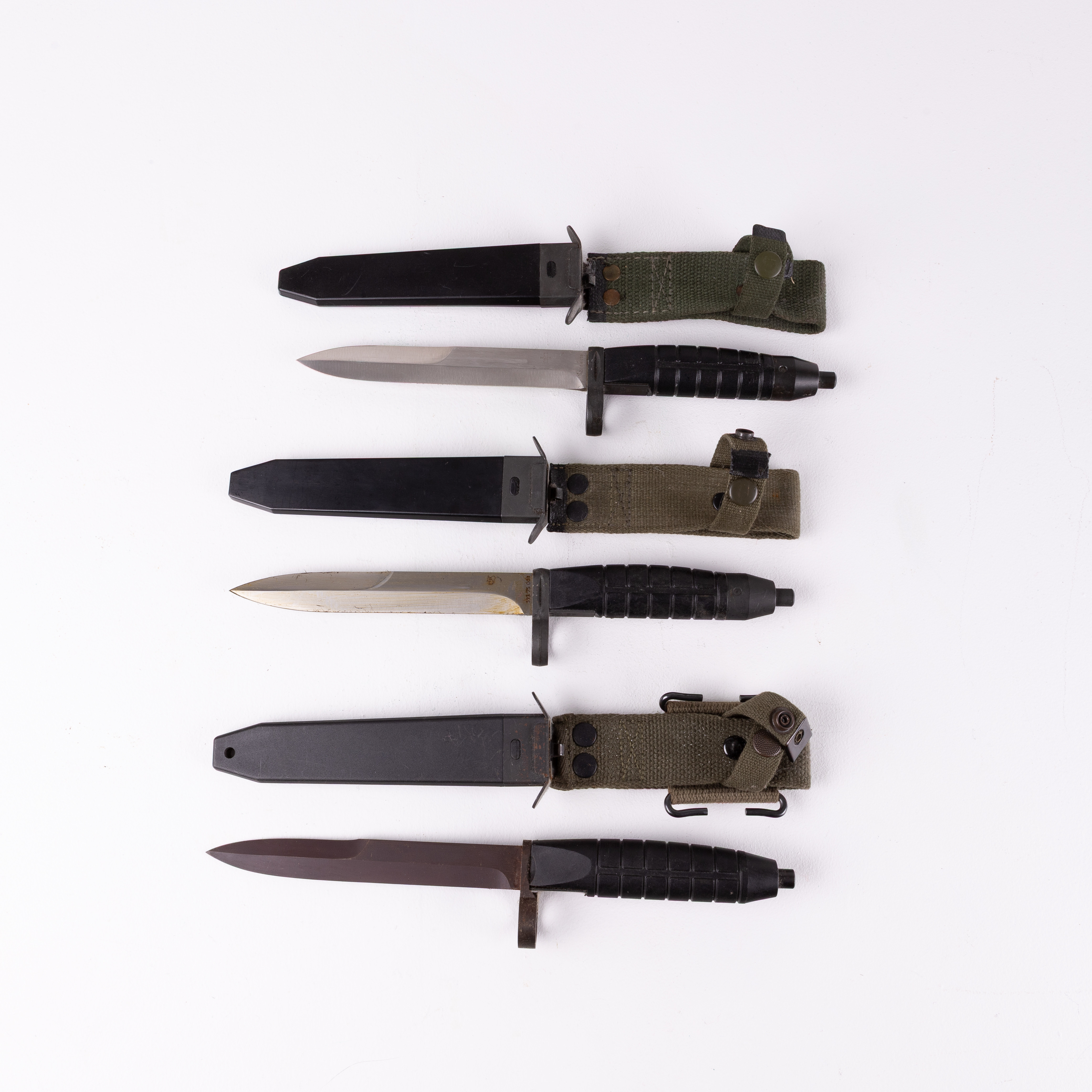 BAJONETTER, 3 st, AK4/G3, Danmark, Sverige, 1900-tal.