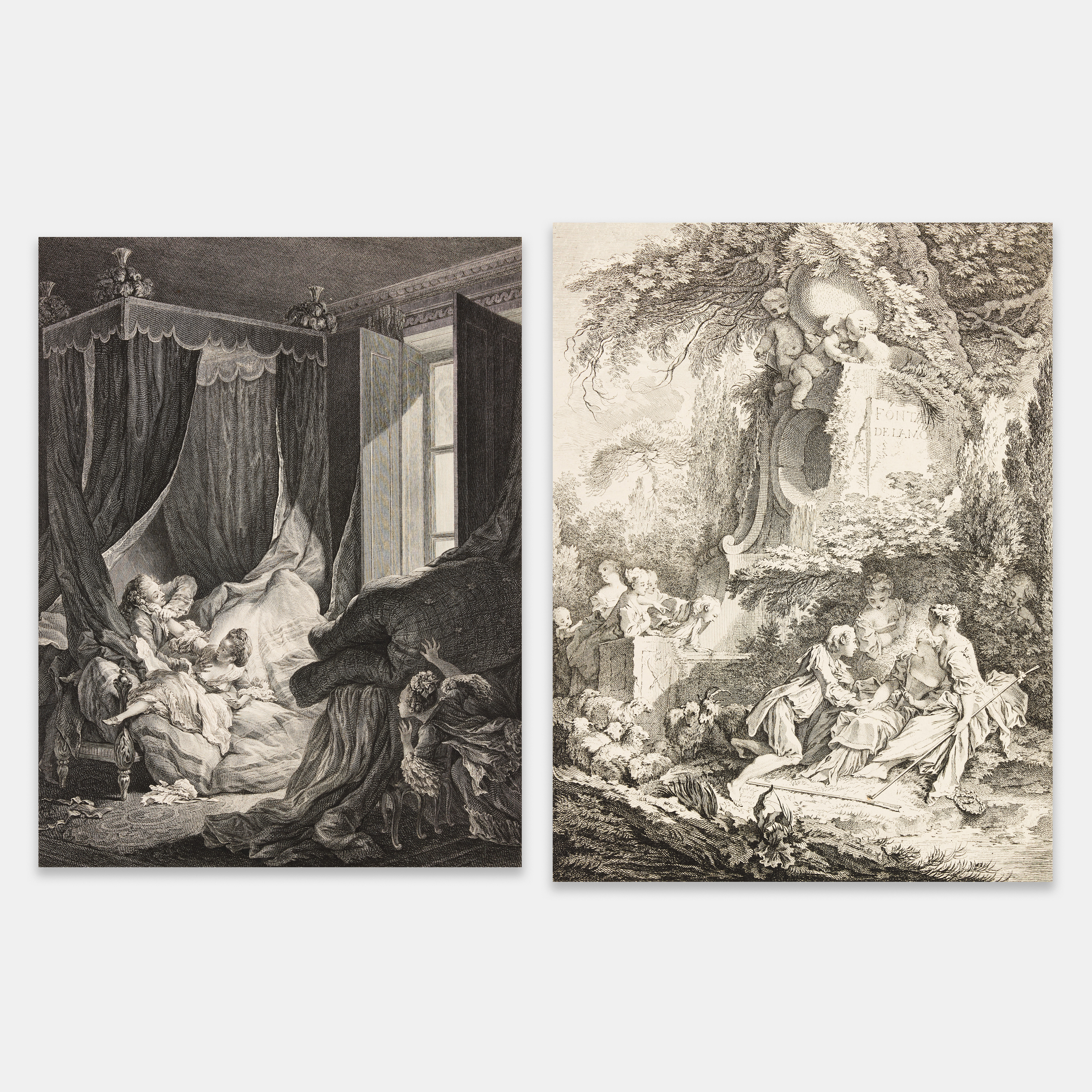 PIERRE-ALEXANDER AVELINE (FRANCE 1679-1722) AFTER FRANÇOIS BOUCHER (FRANCE 1703-1770). "La Fontaine de l'Amour".