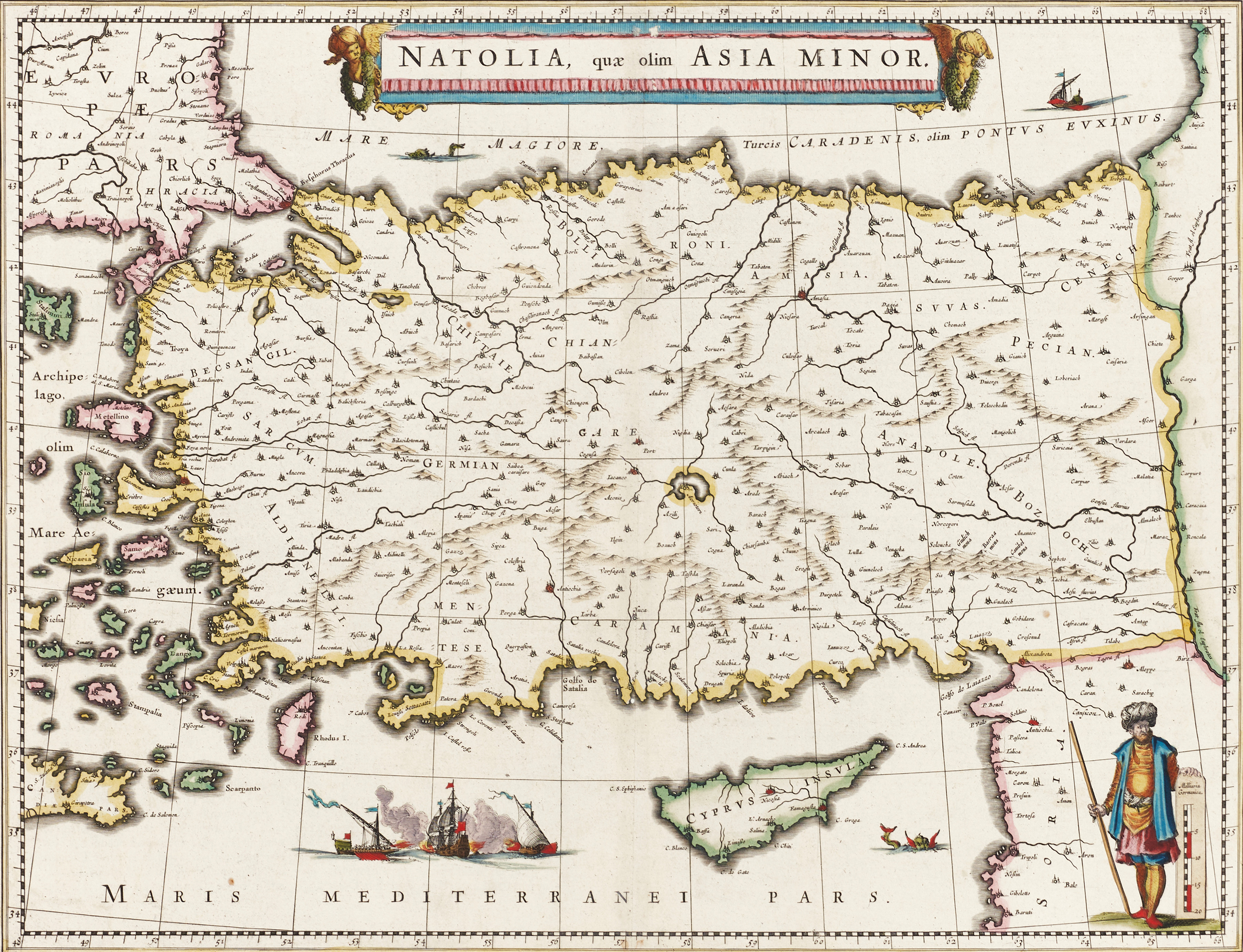 BLAEU, Natolia, quæ olim Asia Minor, ca 1635-38.