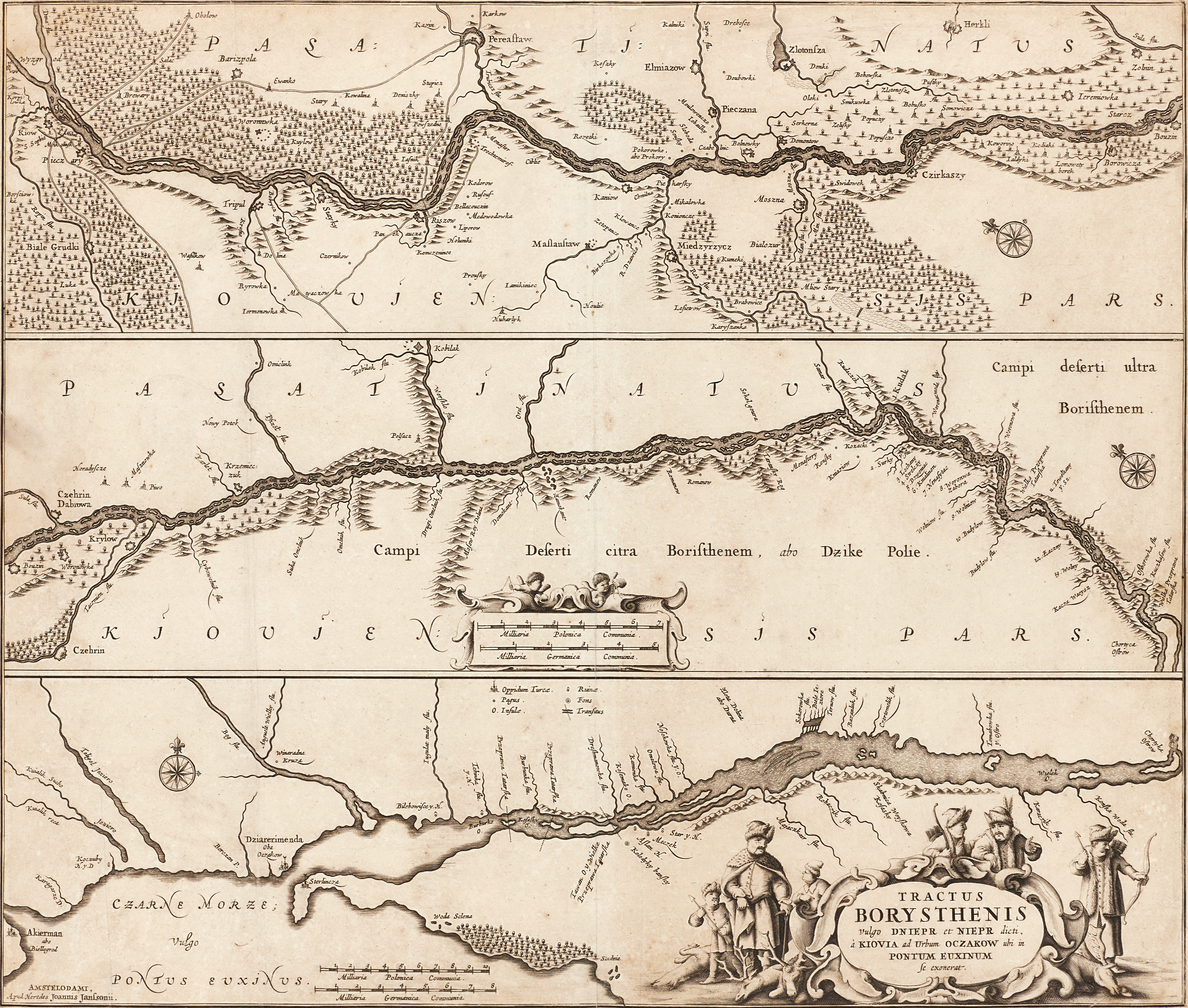 JANSSONIUS (Heirs), Tractus Borysthenis, ca 1680.