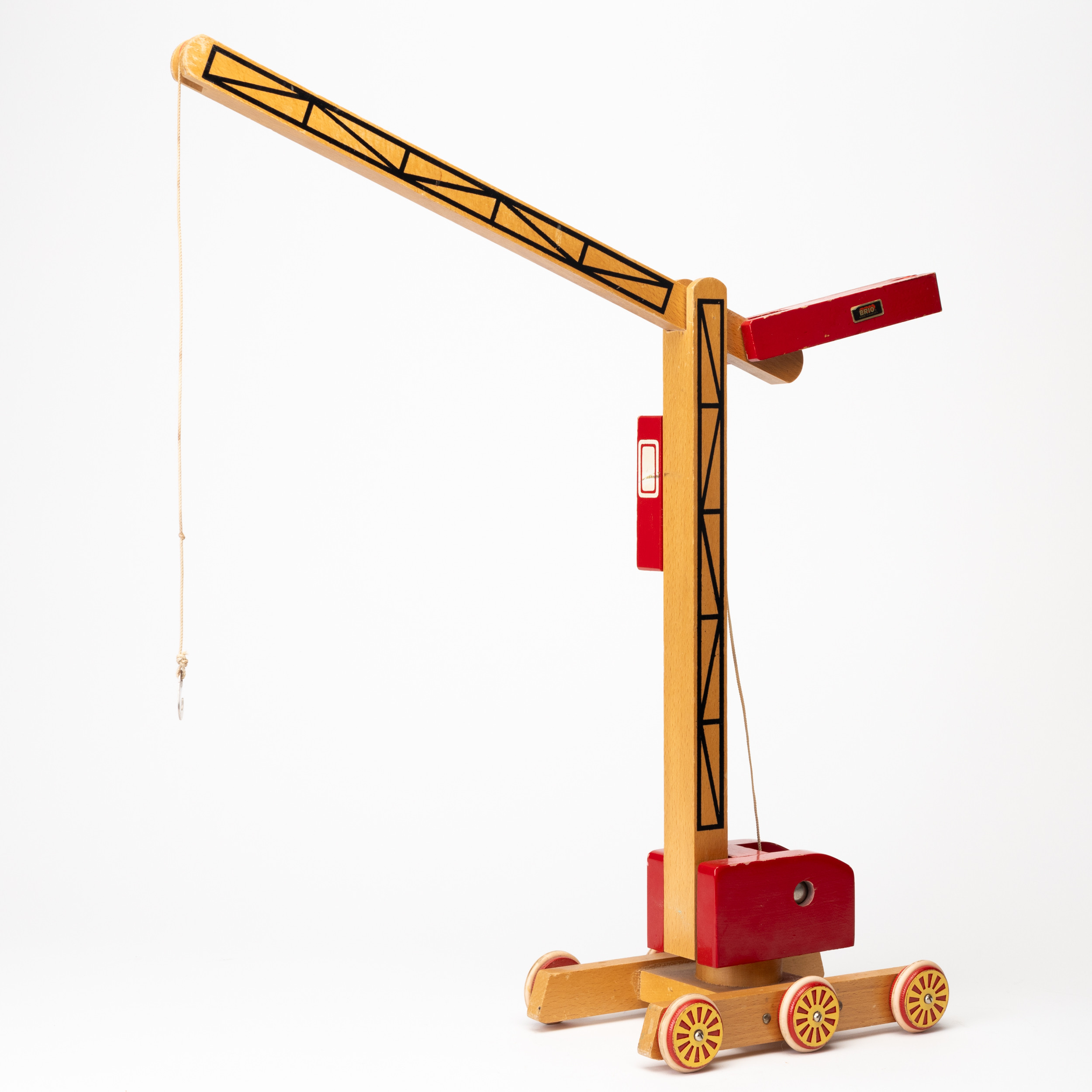 BRIO. Lyftkran, trä, 1900-tal.
