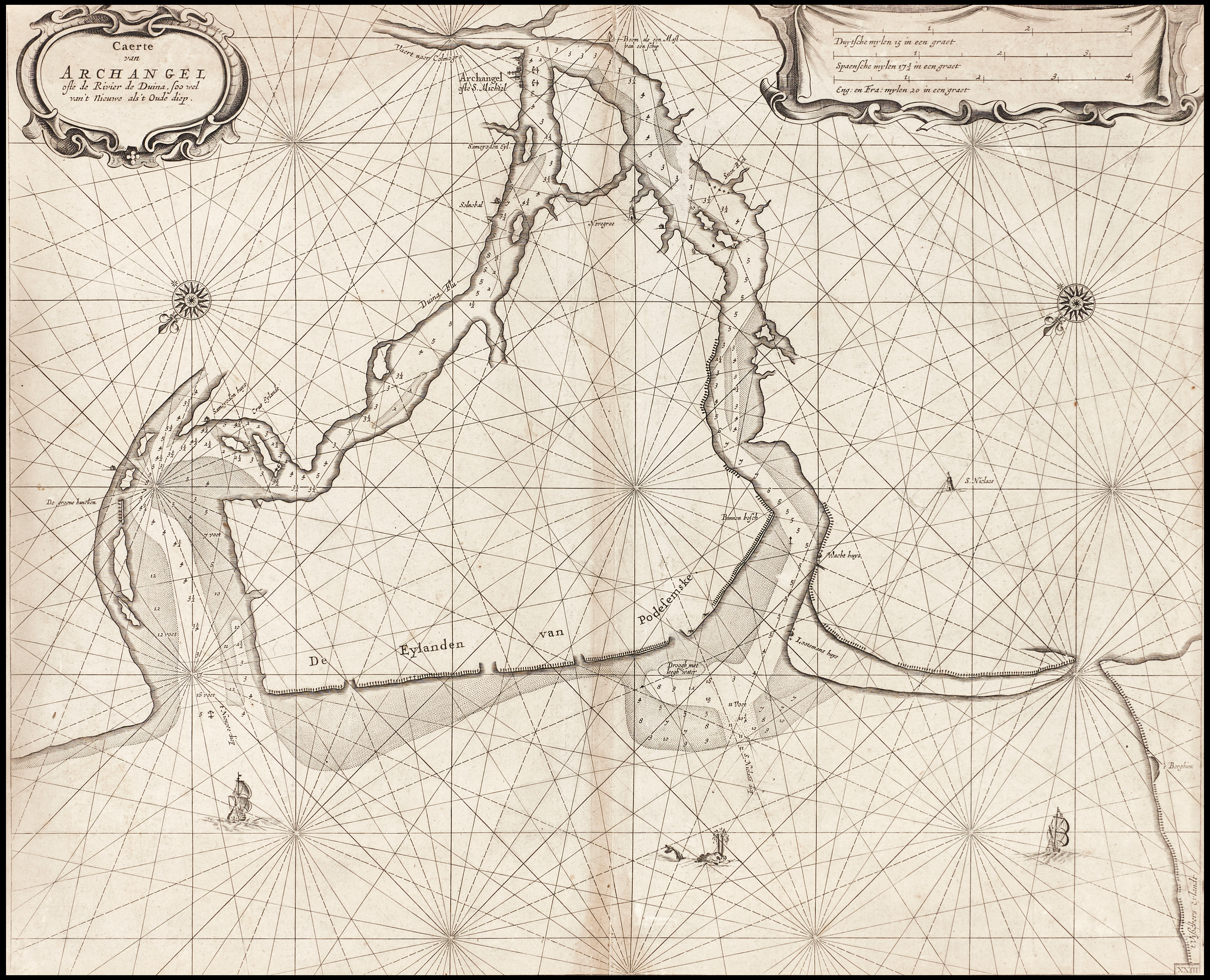 LOOTSMAN, Caerte van Archangel, ca 1663/66.