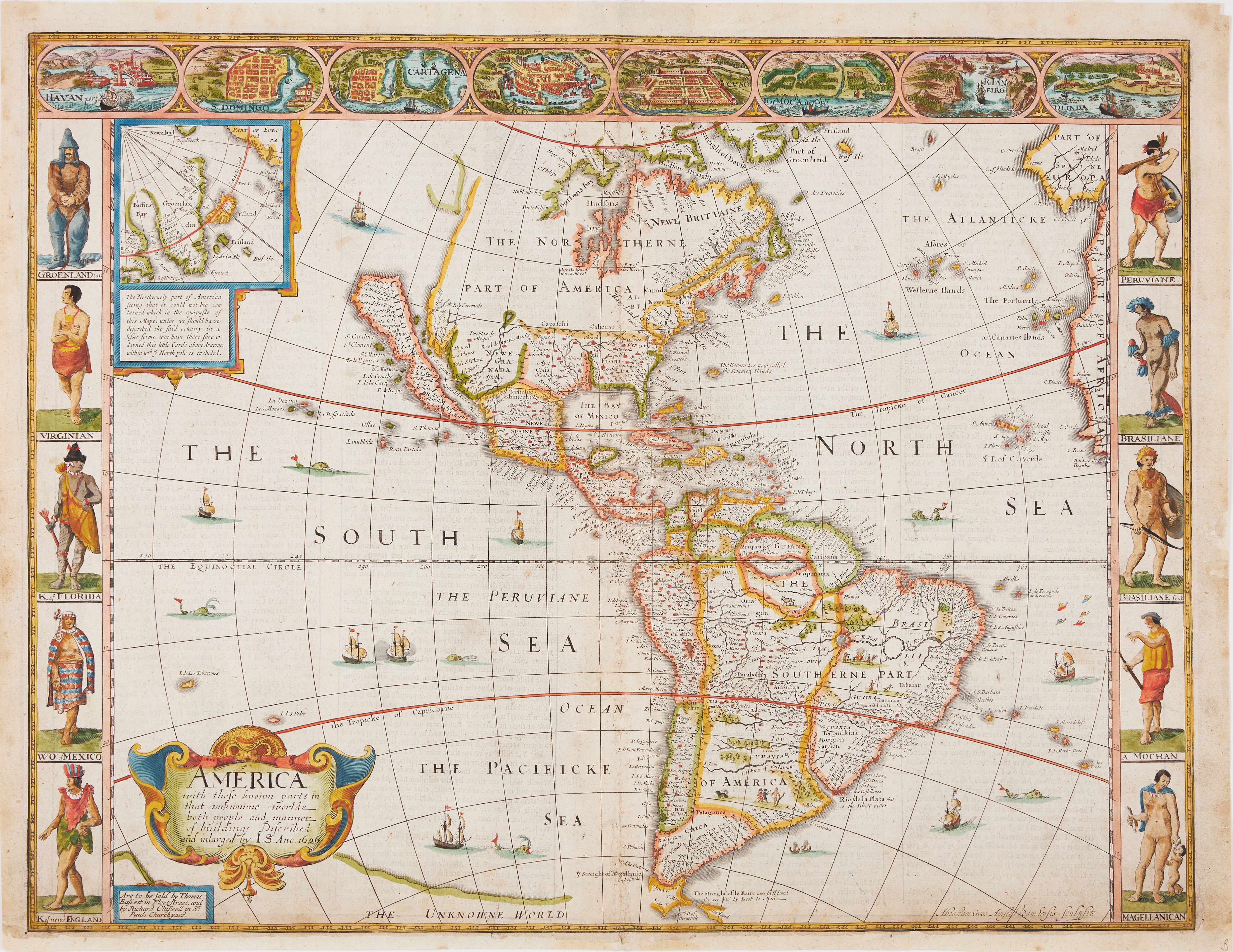 SPEED'S FINE MAP OF AMERICA, London 1676.