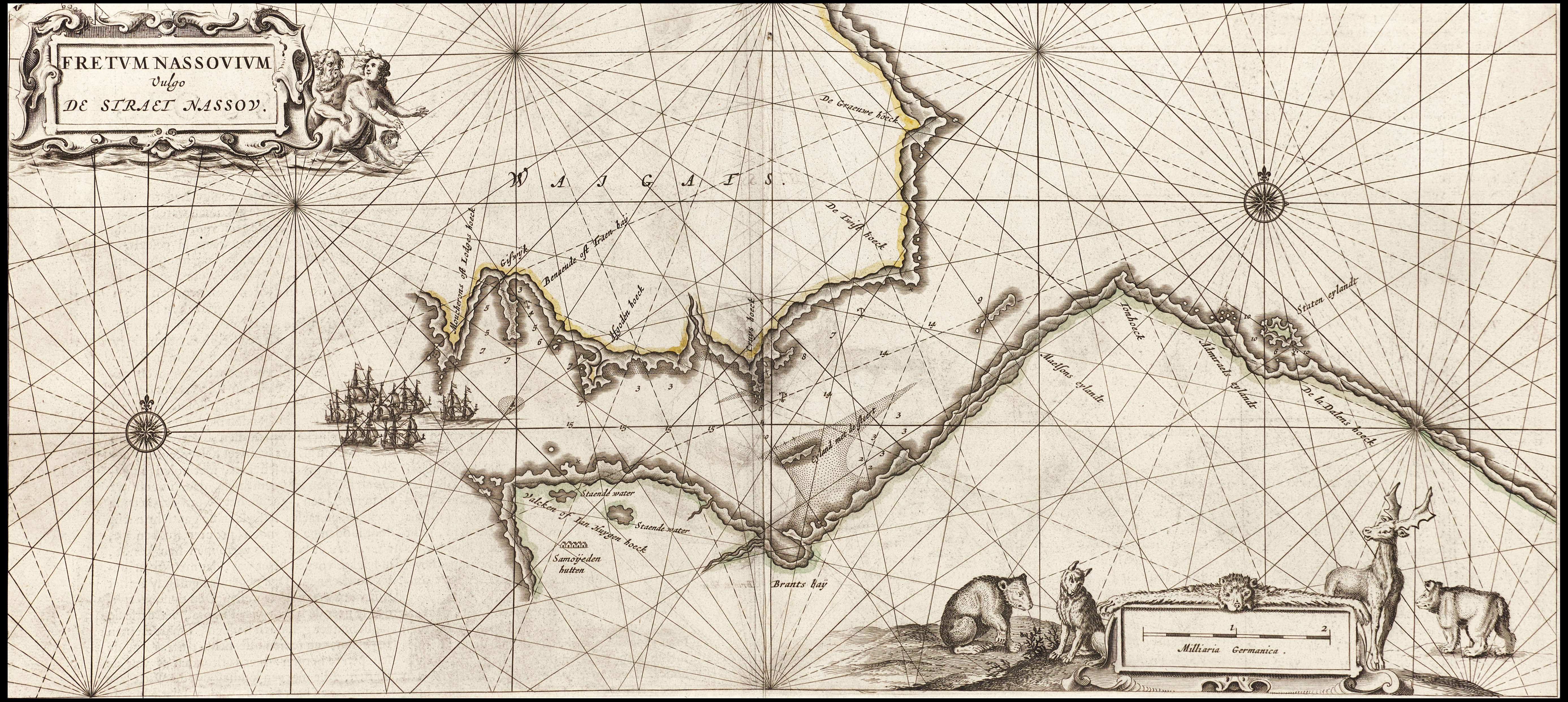 BLAEU, Fretum Nassovium vulgo De Straet Nassov, 1664.