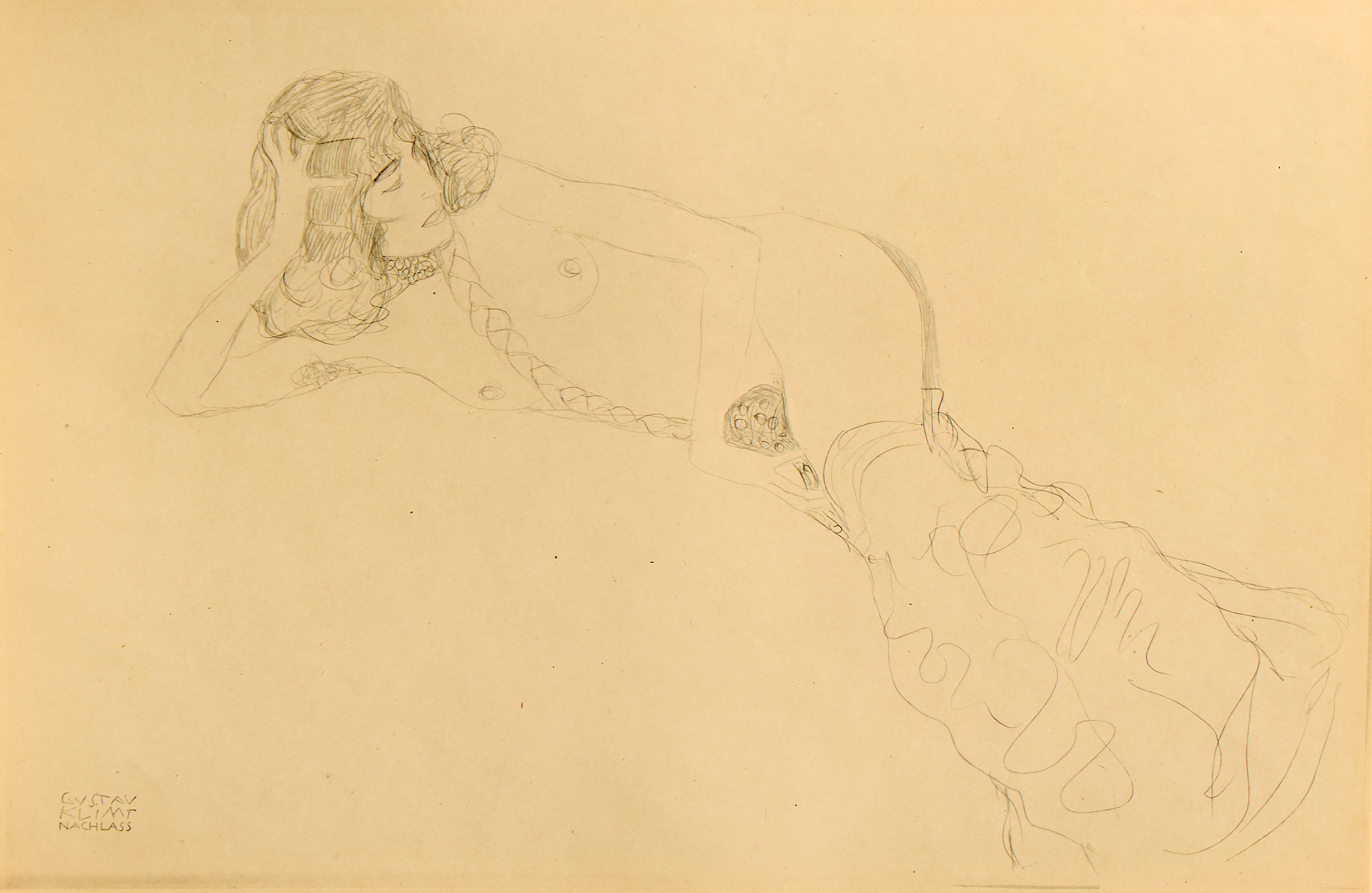 GUSTAV KLIMT. EFTER. "Fünfundzwanzig Handzeichnungen". Mapp med 22 st ljustryck 1919.