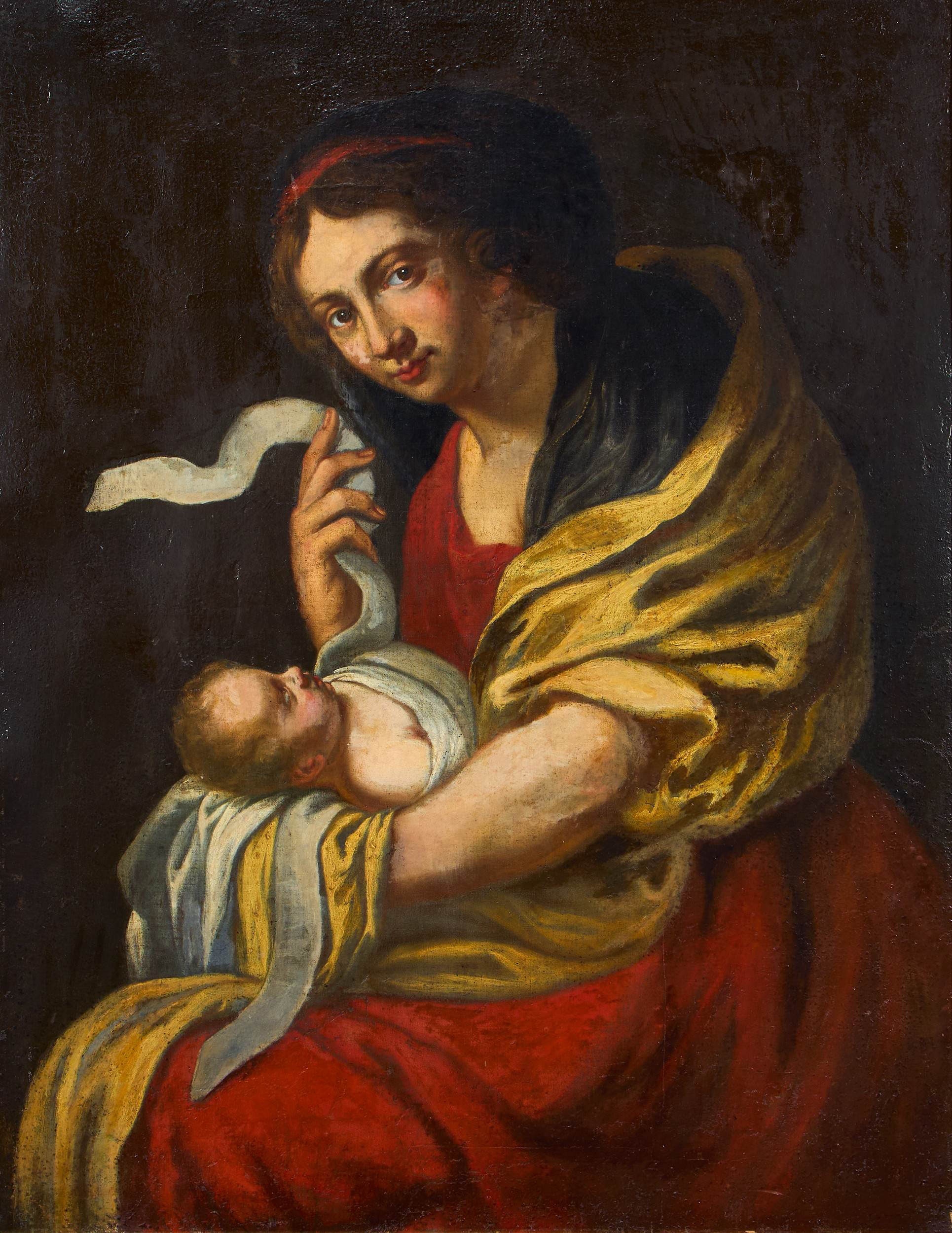 OKÄND KONSTNÄR. Madonnan med barnet.