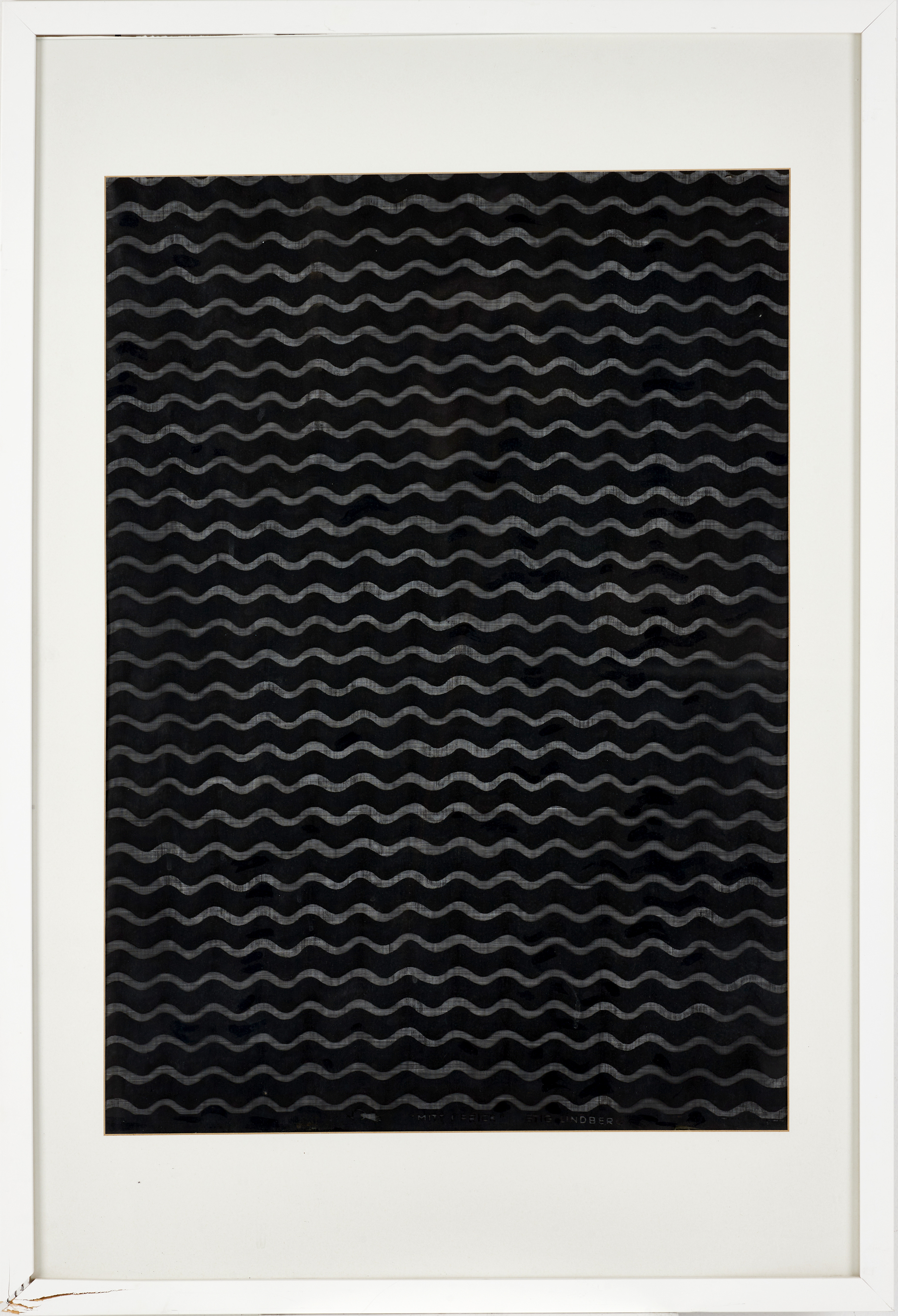 STIG LINDBERG. 2 st originaldukar för screentryck till mönstret "Mitt i Prick", Sten Hultbergs textiltryckeri, Dala-floda.