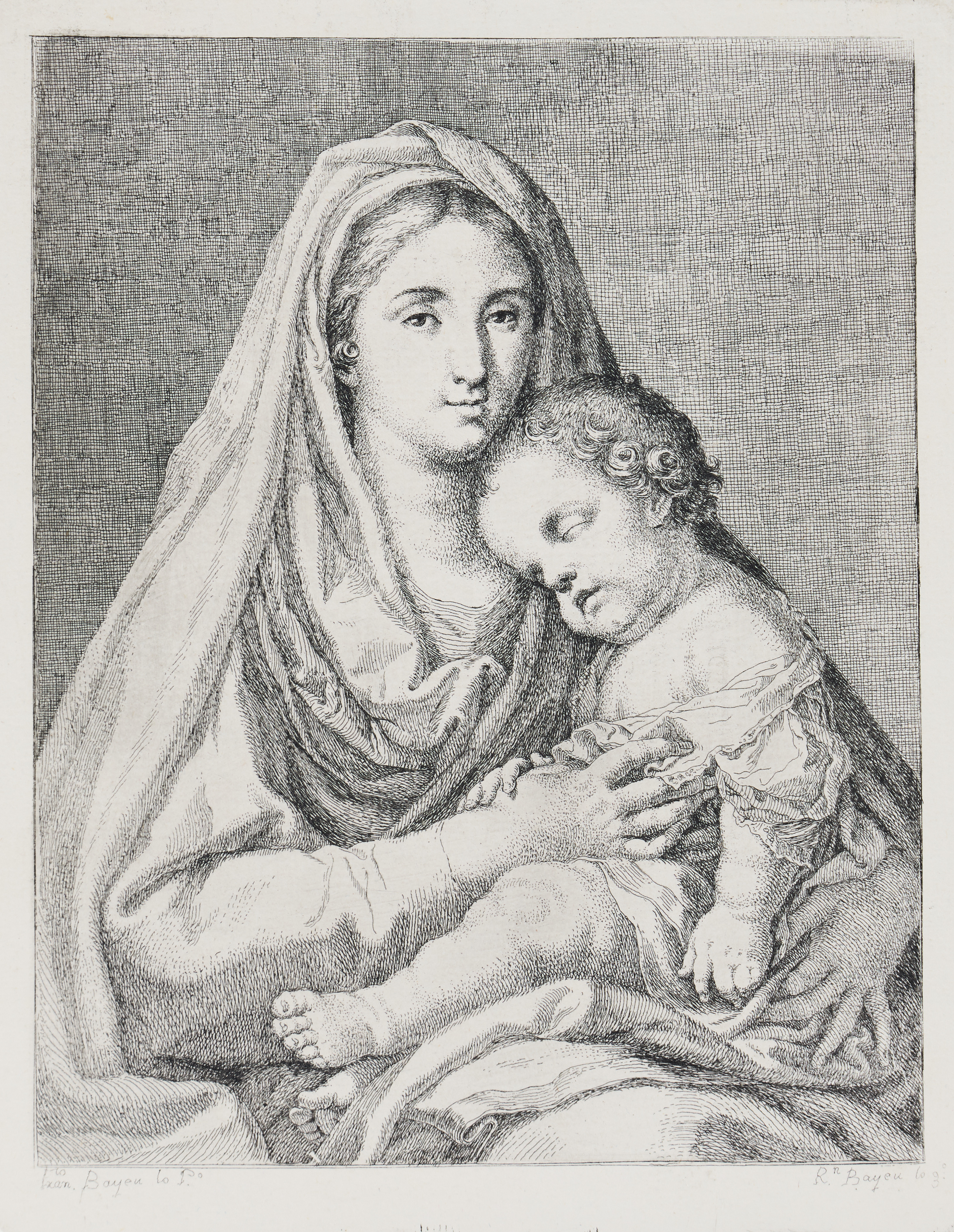 RAMÓN BAYEU Y SUBÍAS (SPAIN 1744-1793). "Virgin and Child, with the Christ Child Sleeping in her Arms".