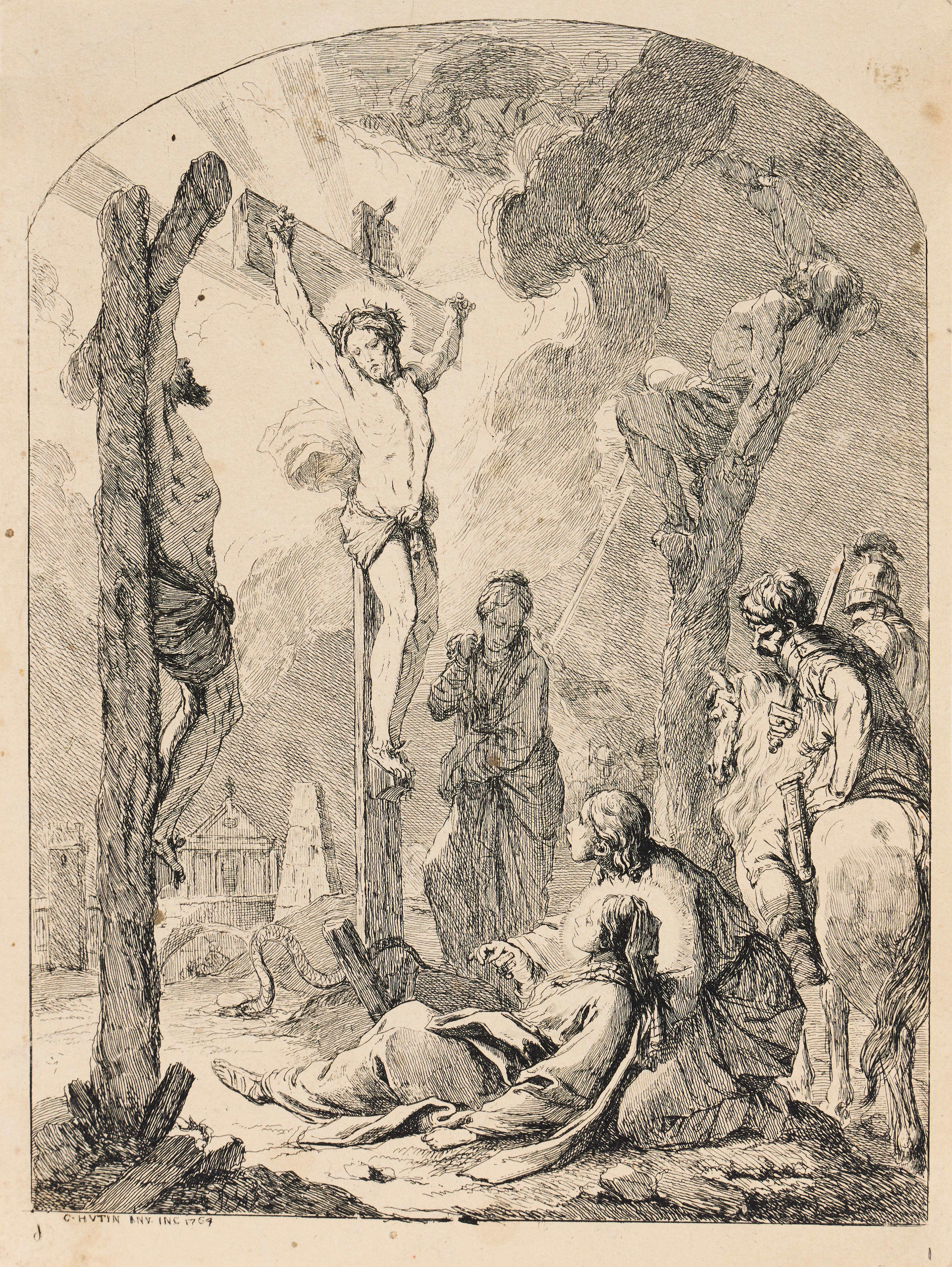 CHARLES FRANÇOIS HUTIN (FRANCE 1715-1776). "The Crucifixion".