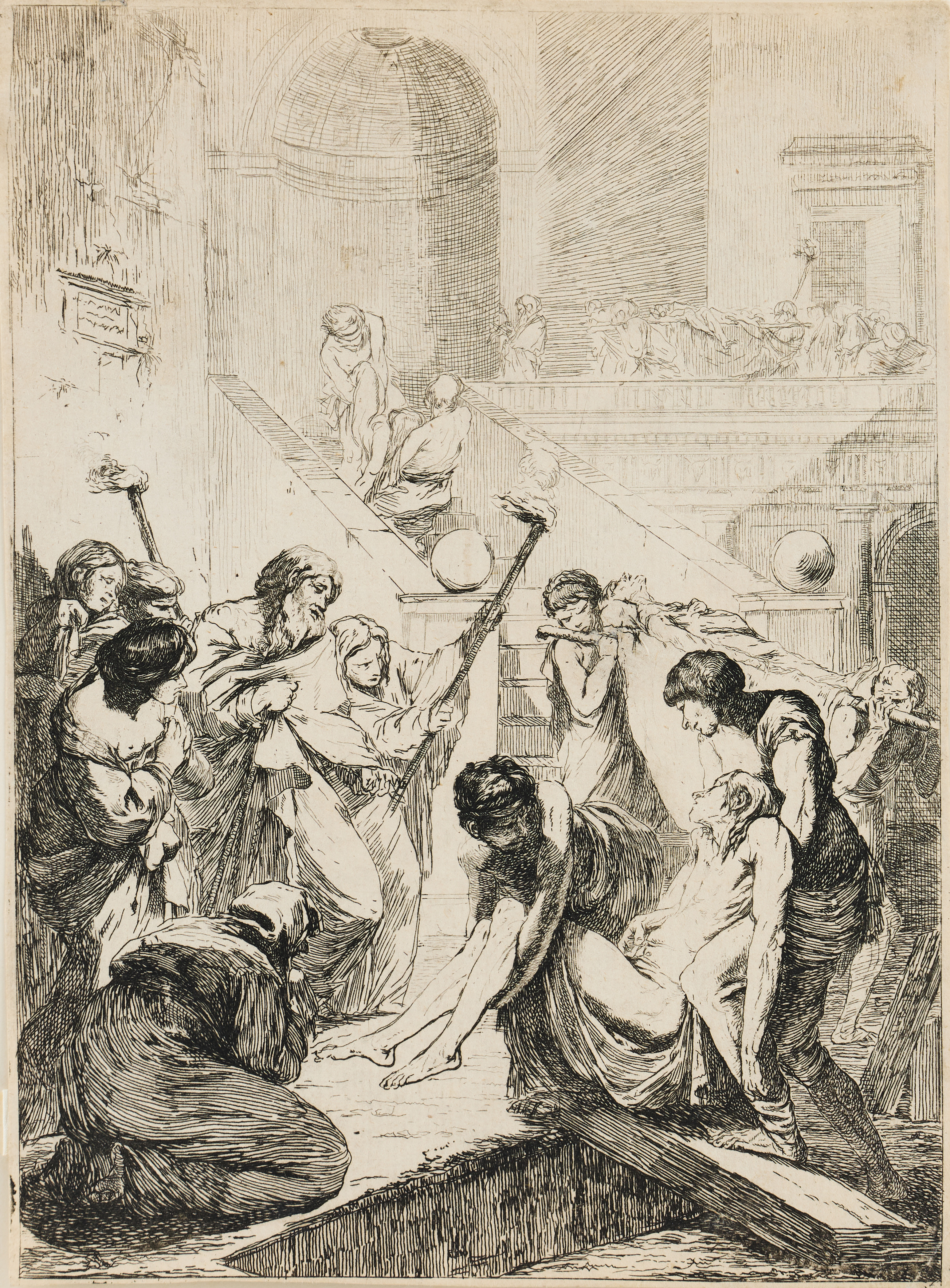 FRANÇOIS HUTIN (FRANCE 1686-1758). "Burying the Dead".