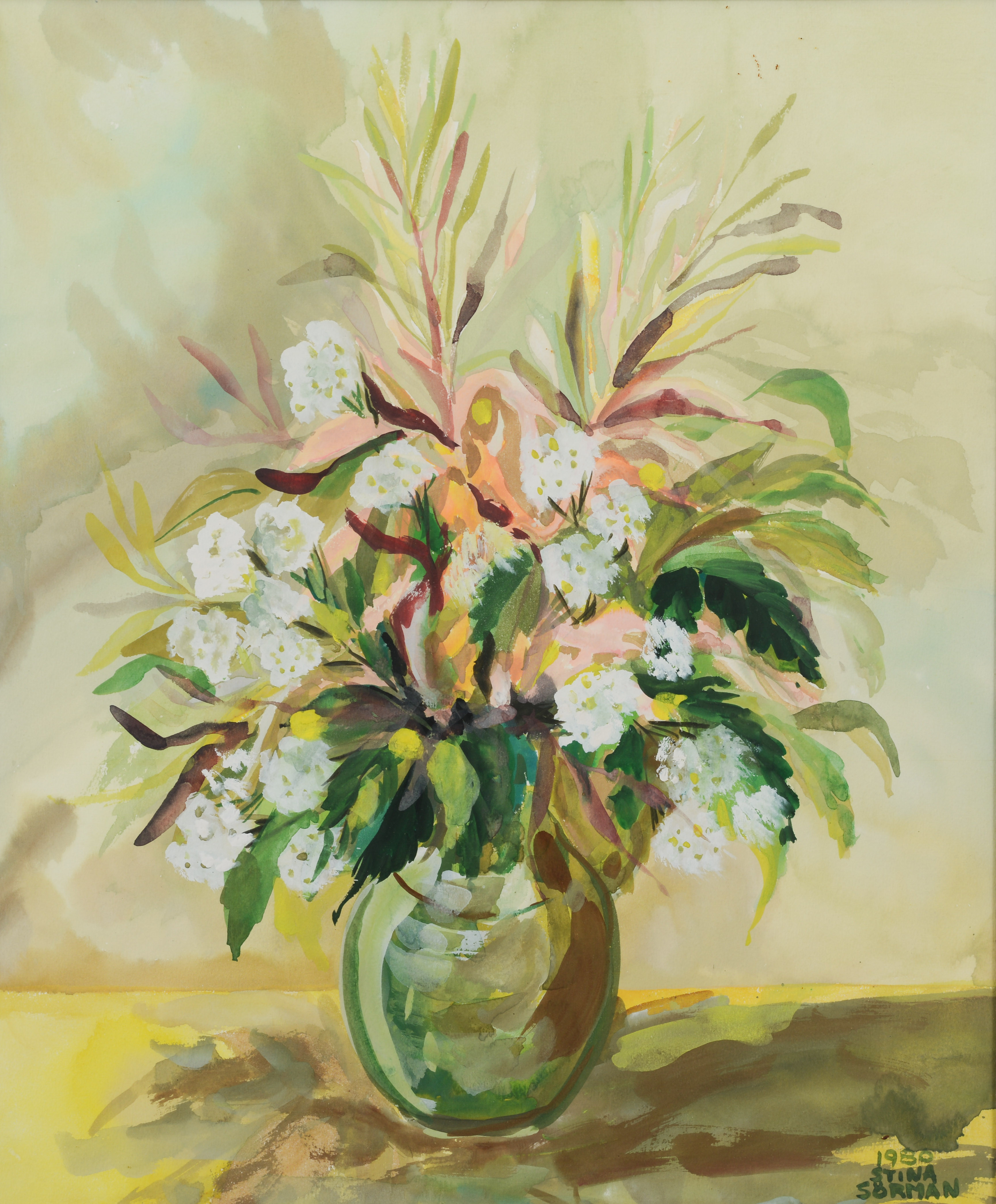 STINA SÖRMAN. Blomsterstilleben, signerad och daterad 1980.