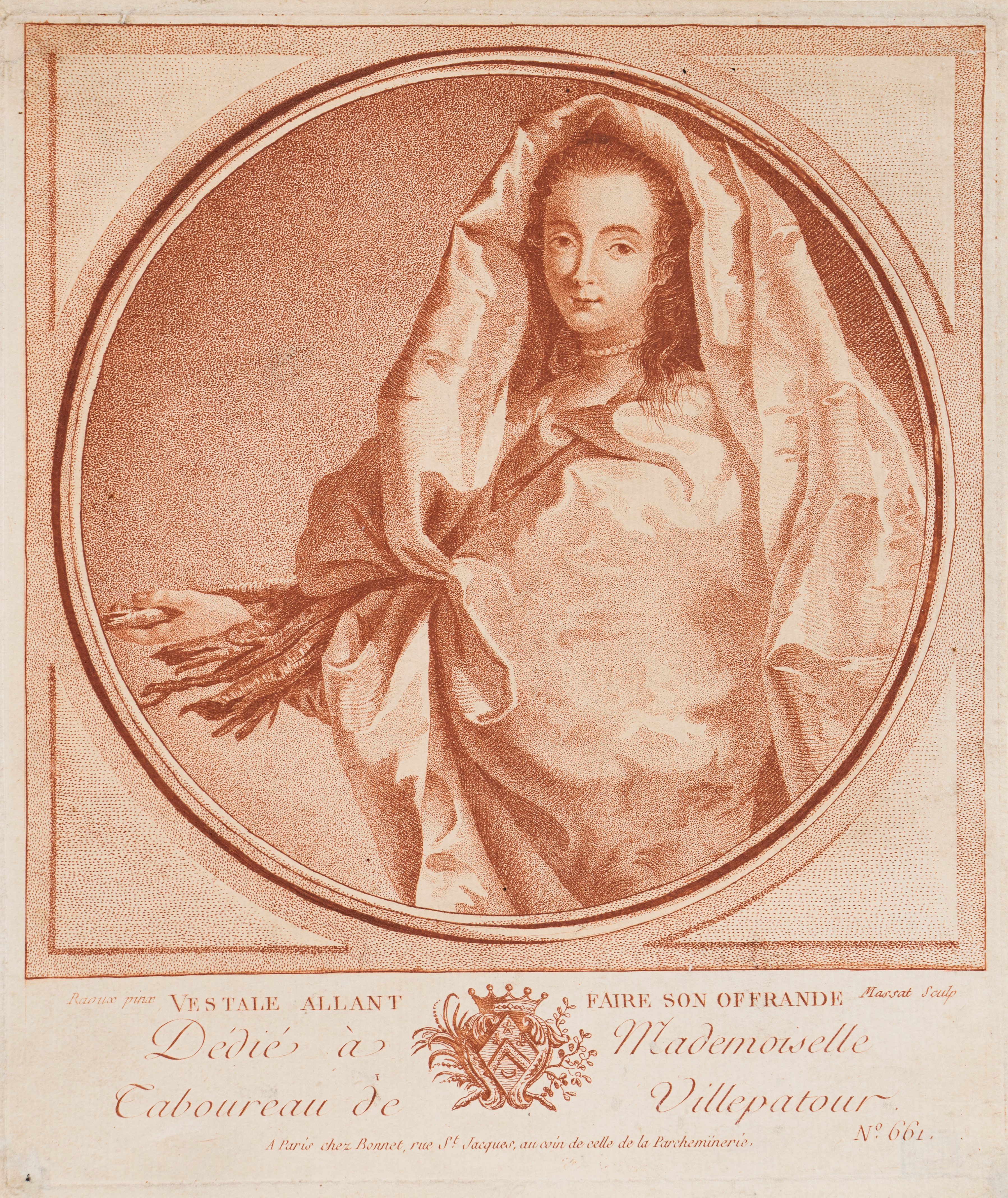 JEAN MASSARD (FRANCE 1740-1822). "Vestale Allant Faire son Offrande".