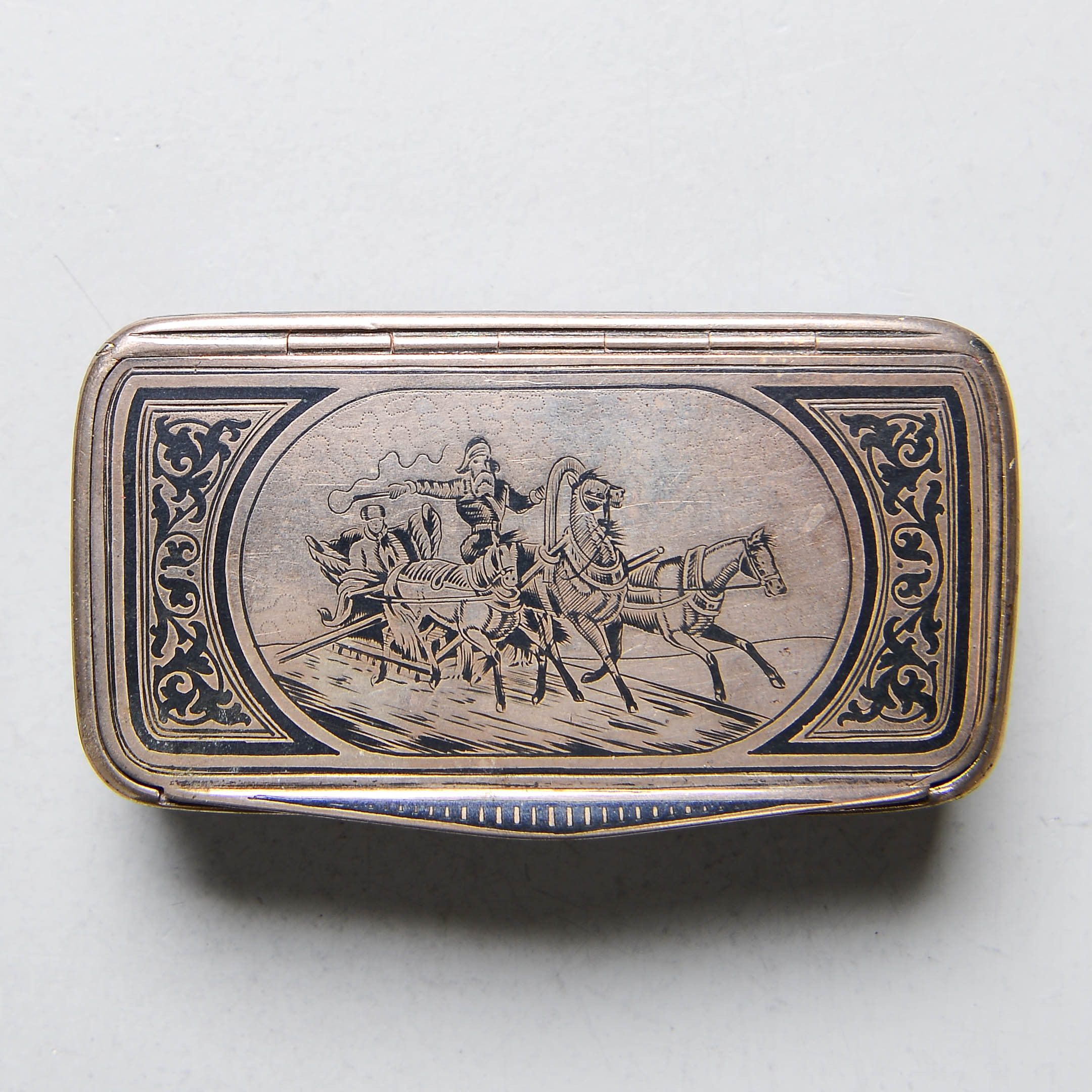 KARL ANDERSSON. Lockask, silver med nielloteknik, Stockholm, 1901.