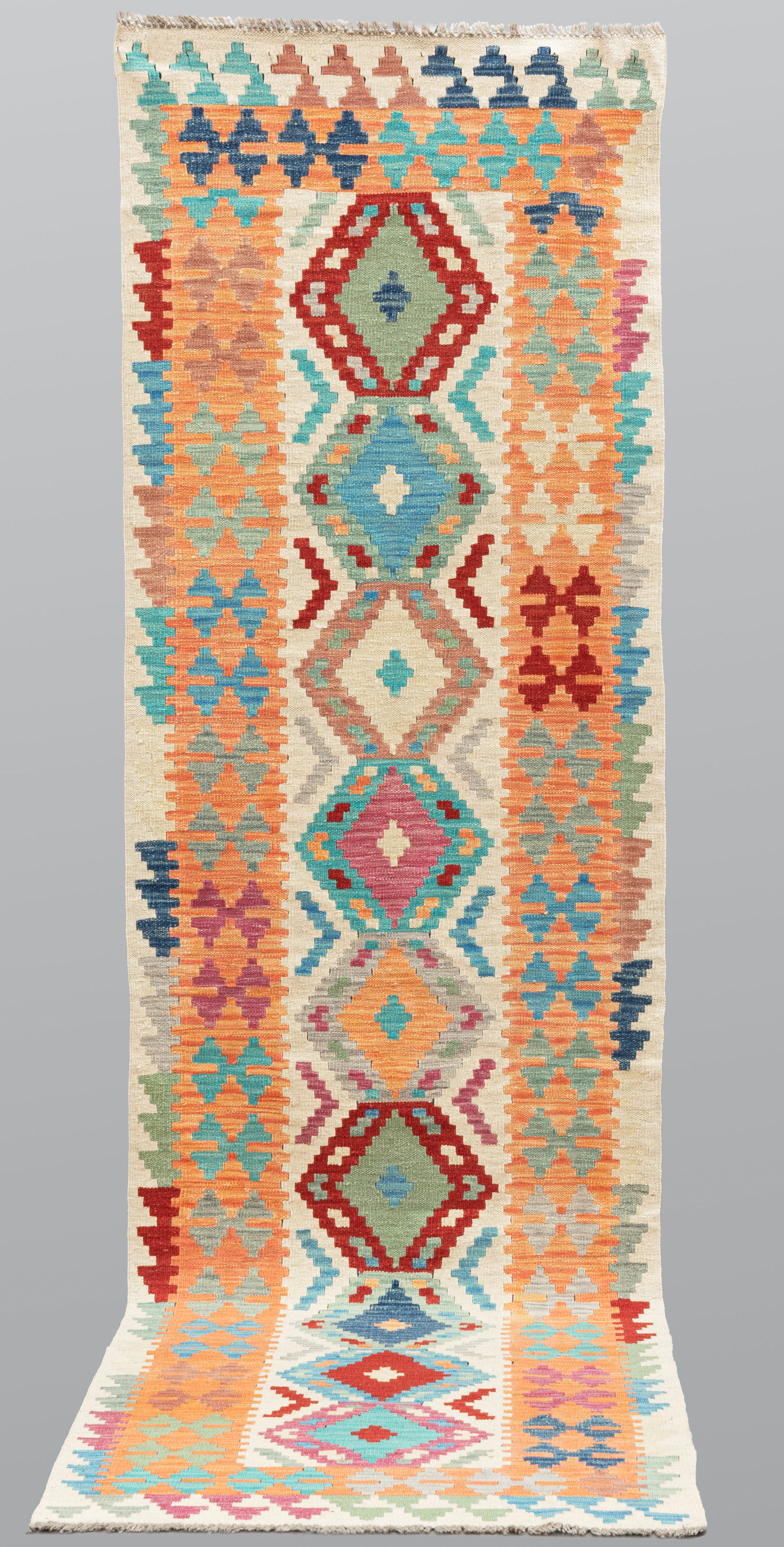 ORIENTMATTA. Kelim klassisk design gallerimodell, 289 x 83 cm.