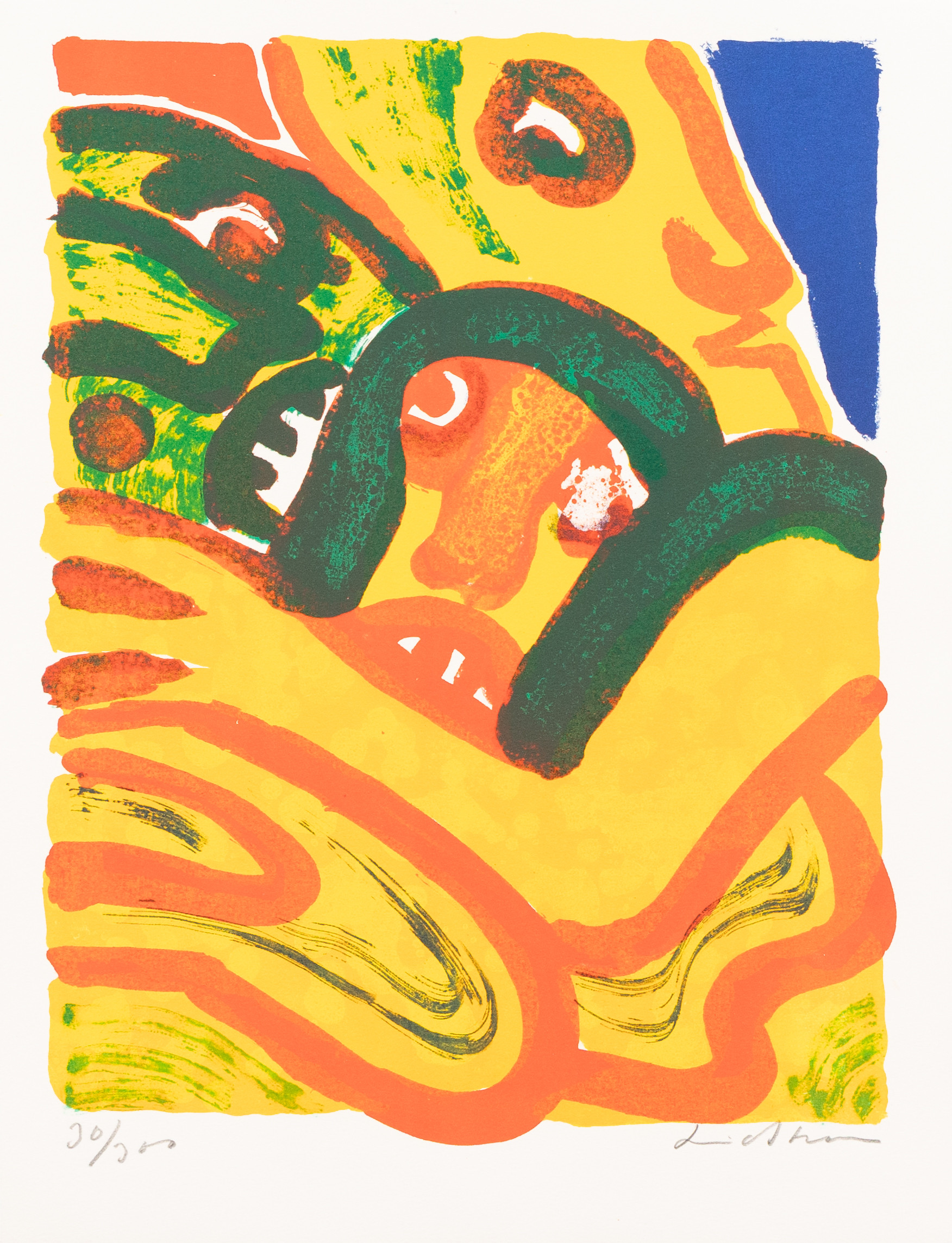 BENGT LINDSTRÖM. 'Flamländarna', färglitografi nr 30/300, signerad.