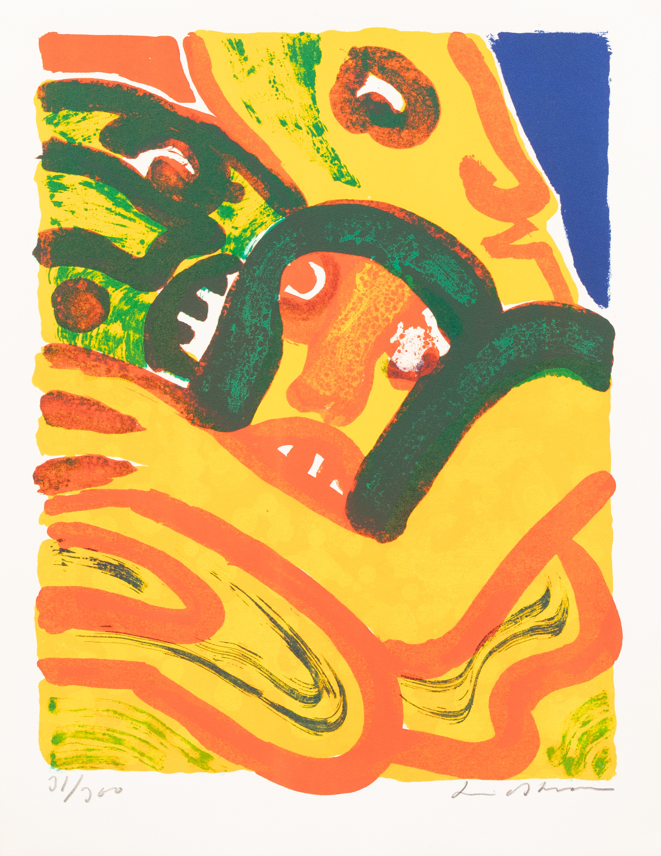 BENGT LINDSTRÖM. 'Flamländarna', färglitografi nr 31/300, signerad.