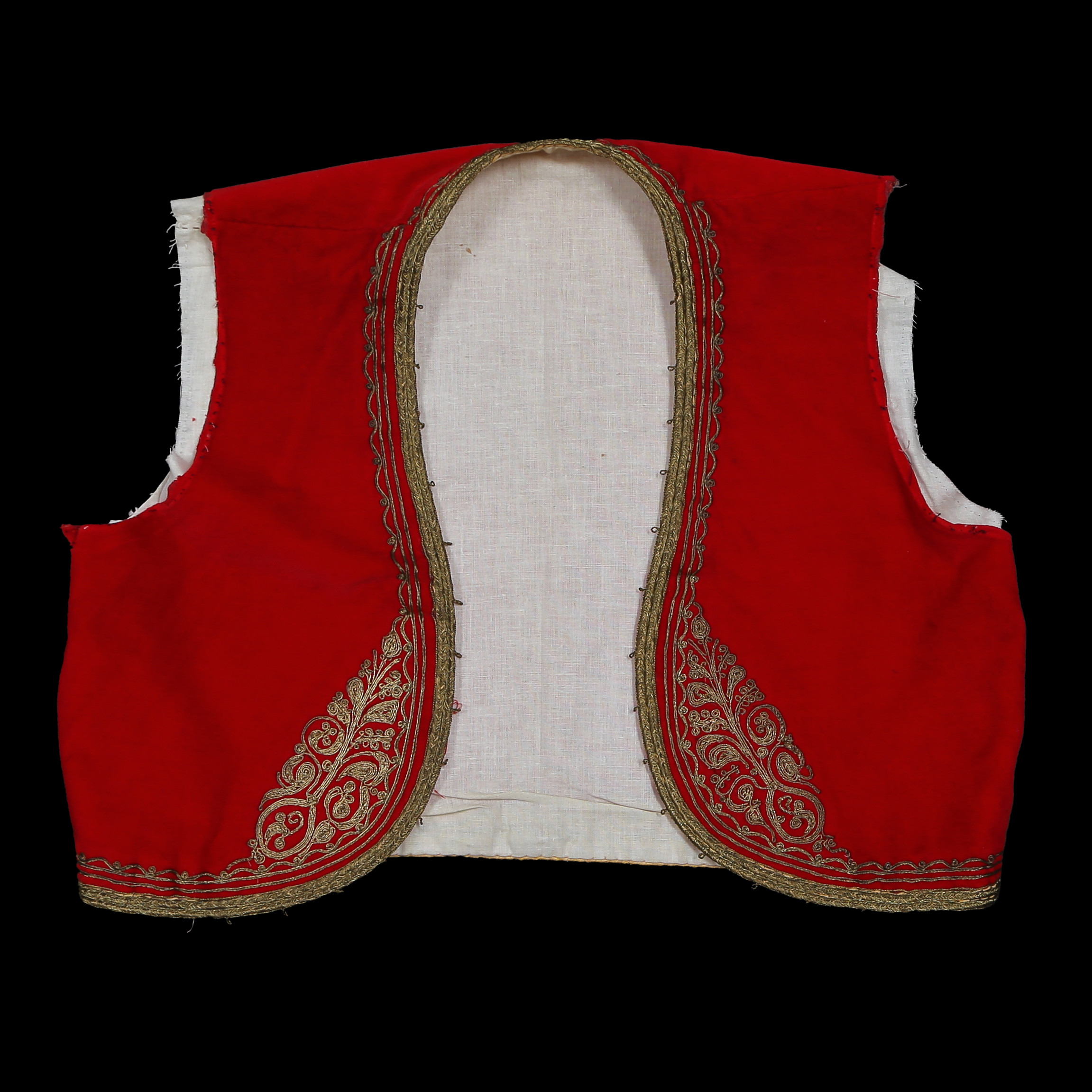 TURKISK VÄST "YELEK", SAMMET MED BRODYR I METALLTRÅD, TURKIET, 1800/1900-TAL.