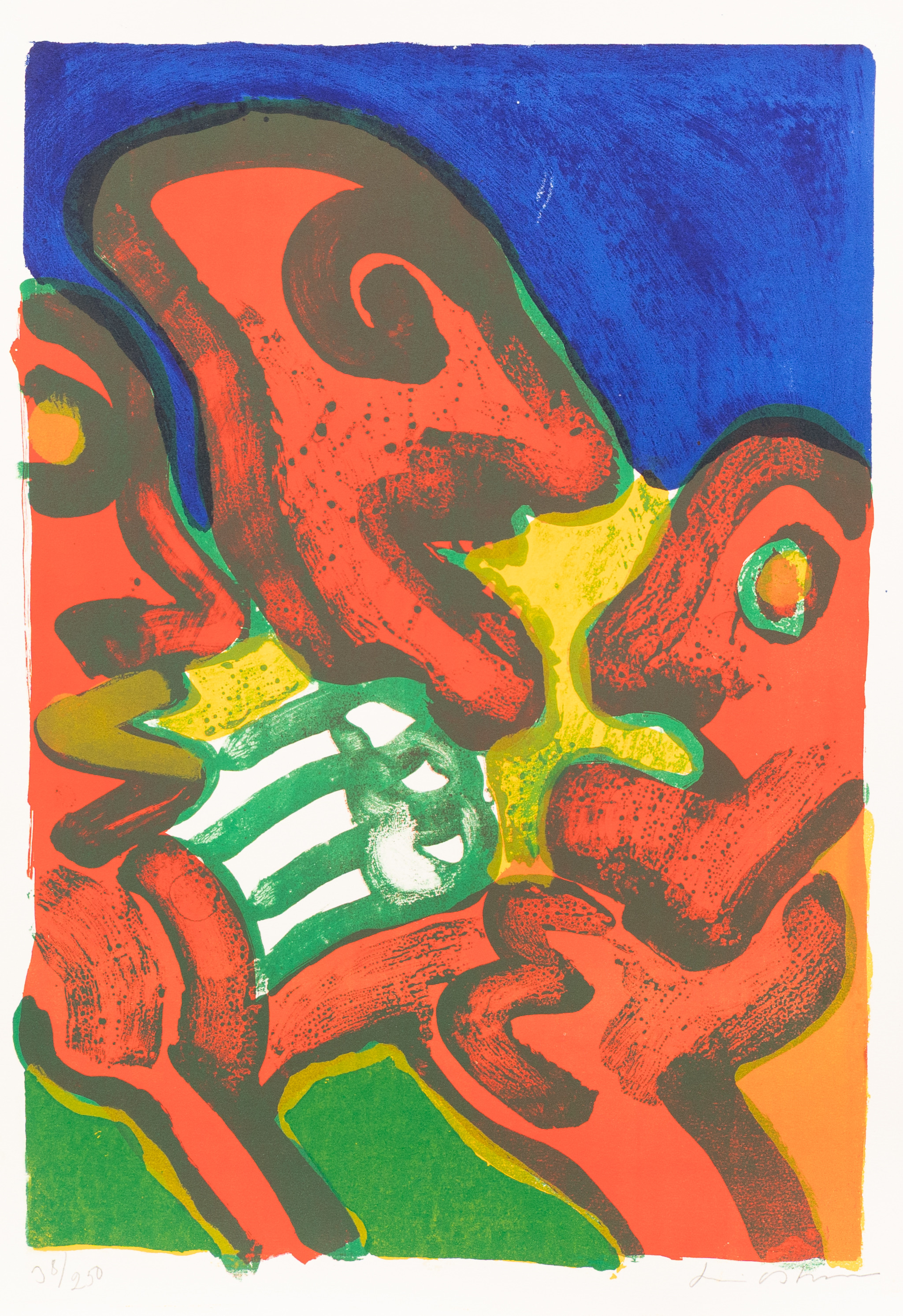 BENGT LINDSTRÖM. 'Fest i norr', färglitografi nr 38/250, signerad.