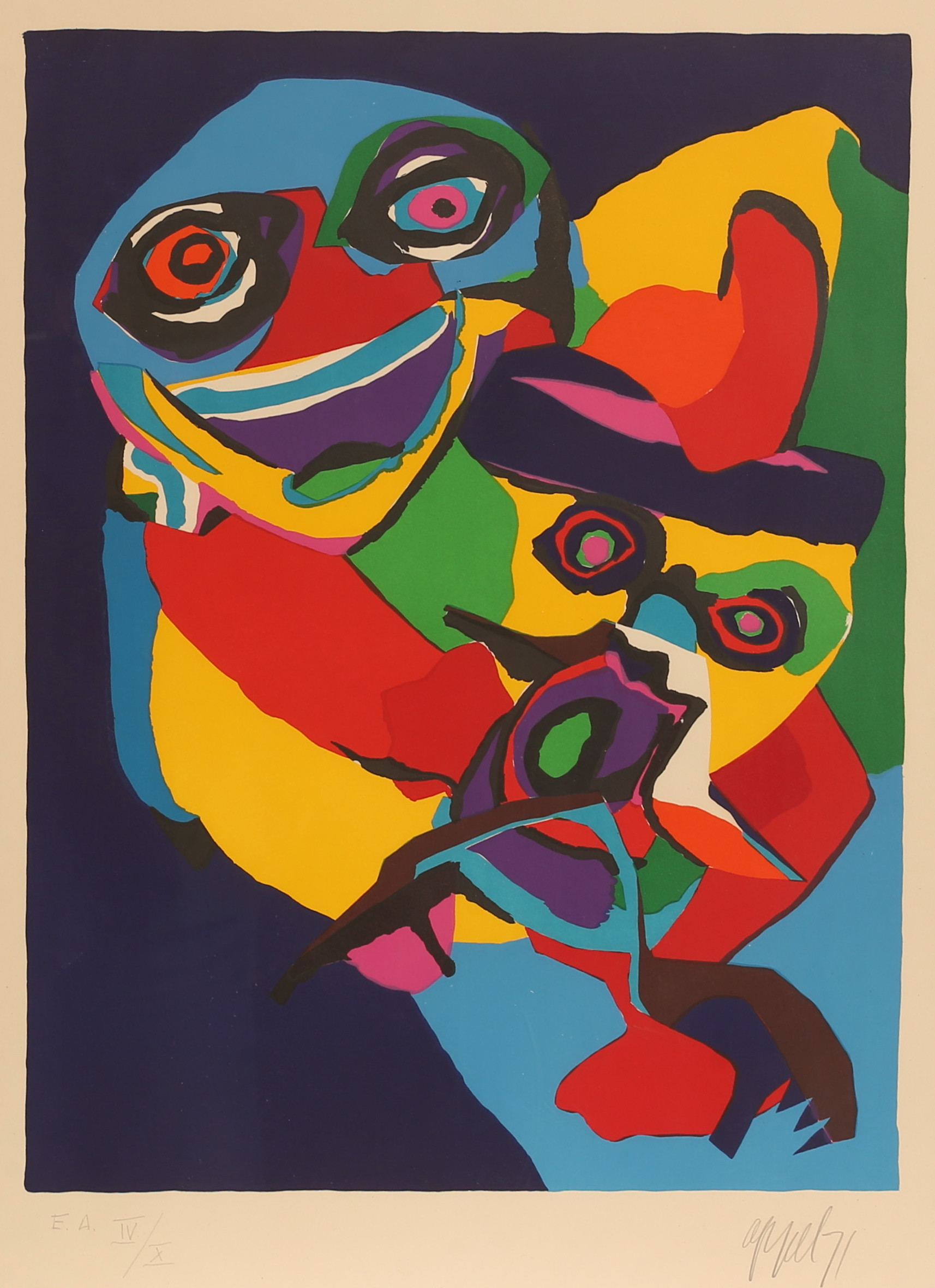 KAREL APPEL. Färglitografi, signerad, E.A.
