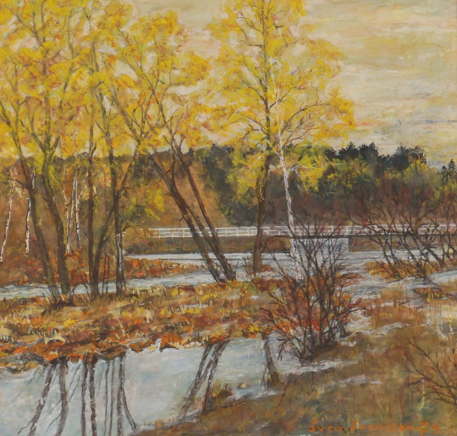 SVEN SVENSSON. Landskap med vatten (Vriggebo), akvarell, signerad Sven Svensson 74.