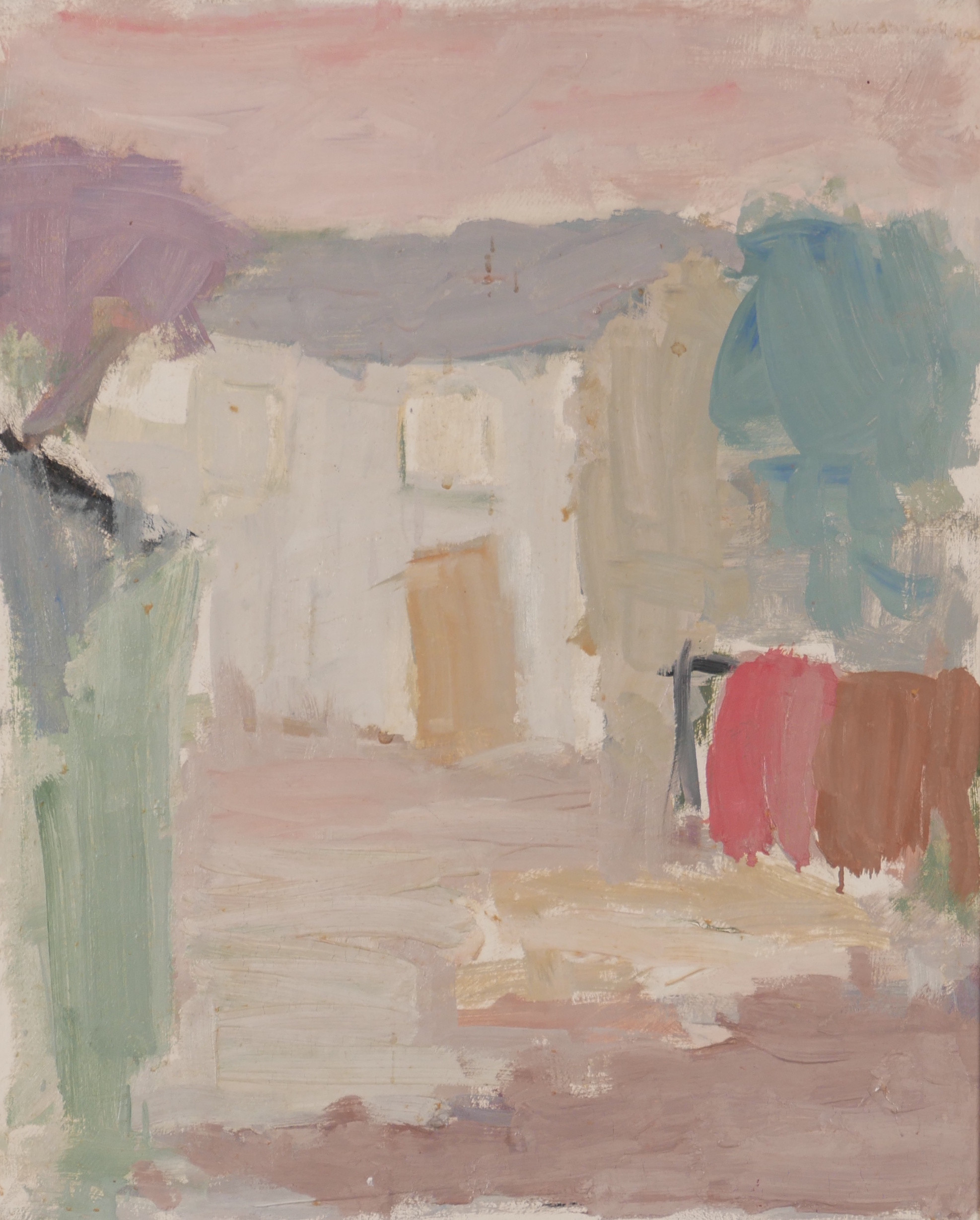 EDVIN LINDHOLM-HOUGE. "Wallingatan i Kalmar", olja på väv limmad på pannå, signerad.