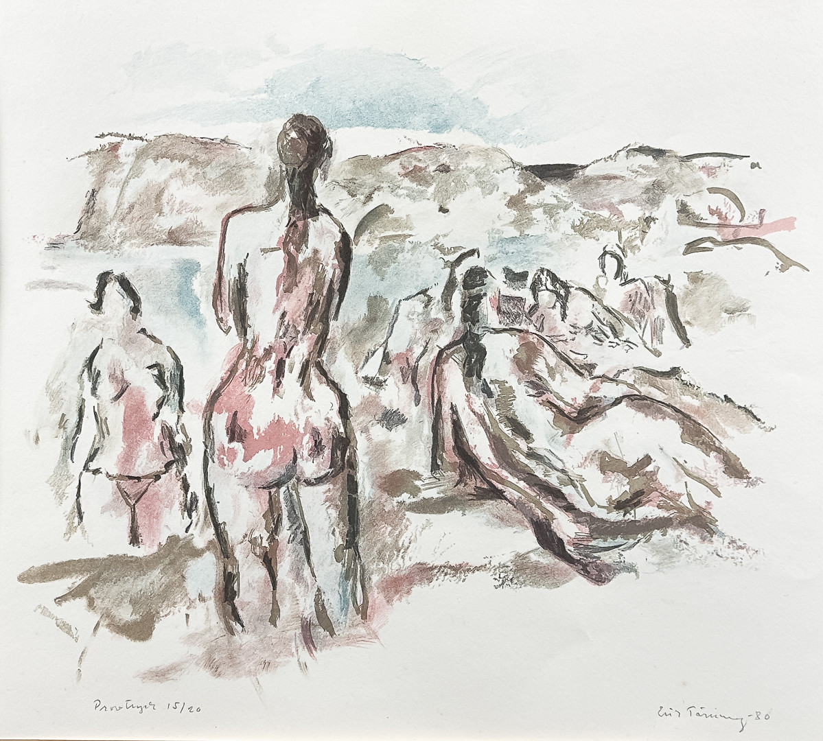 ERIK TÖRNING. LITOGRAFI, Provtryck, Signerad och numrerad 15/20, Daterad -80.