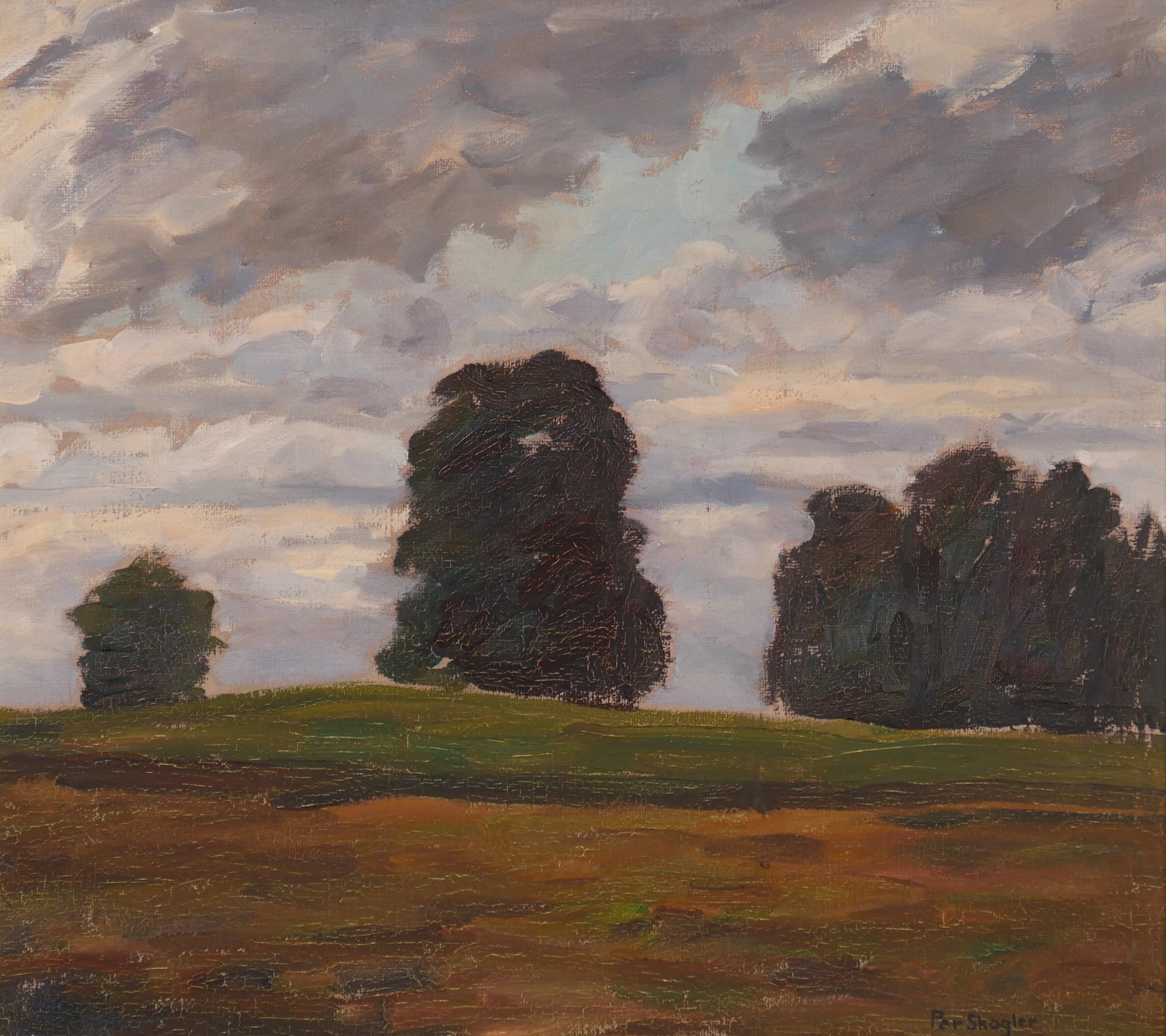 PER SKOGLER. "Höga träd", olja på duk, signerad Per Skogler.