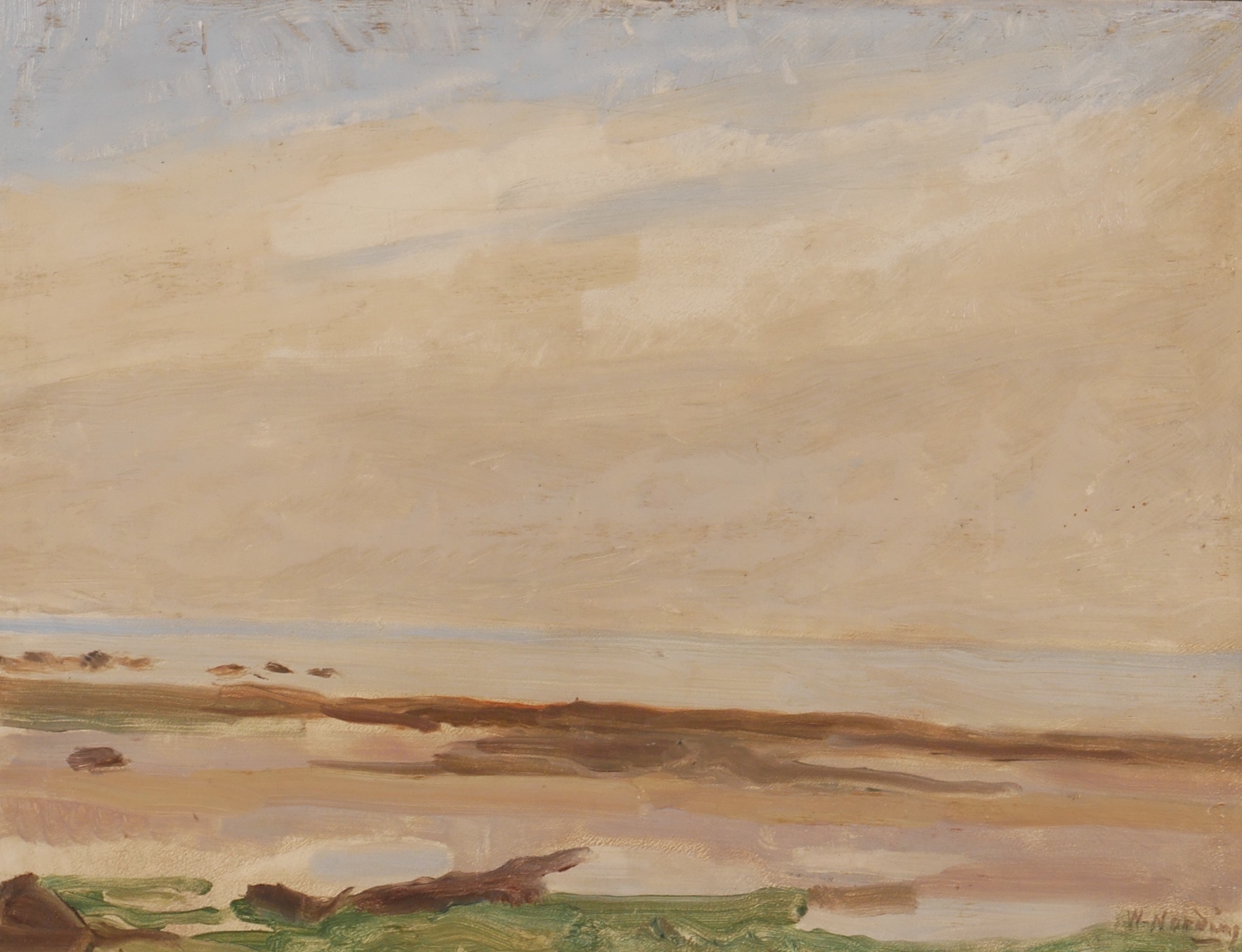 WILLIAM NORDING. "Kust, Normandie", olja på platta, signerad W Nording -25.