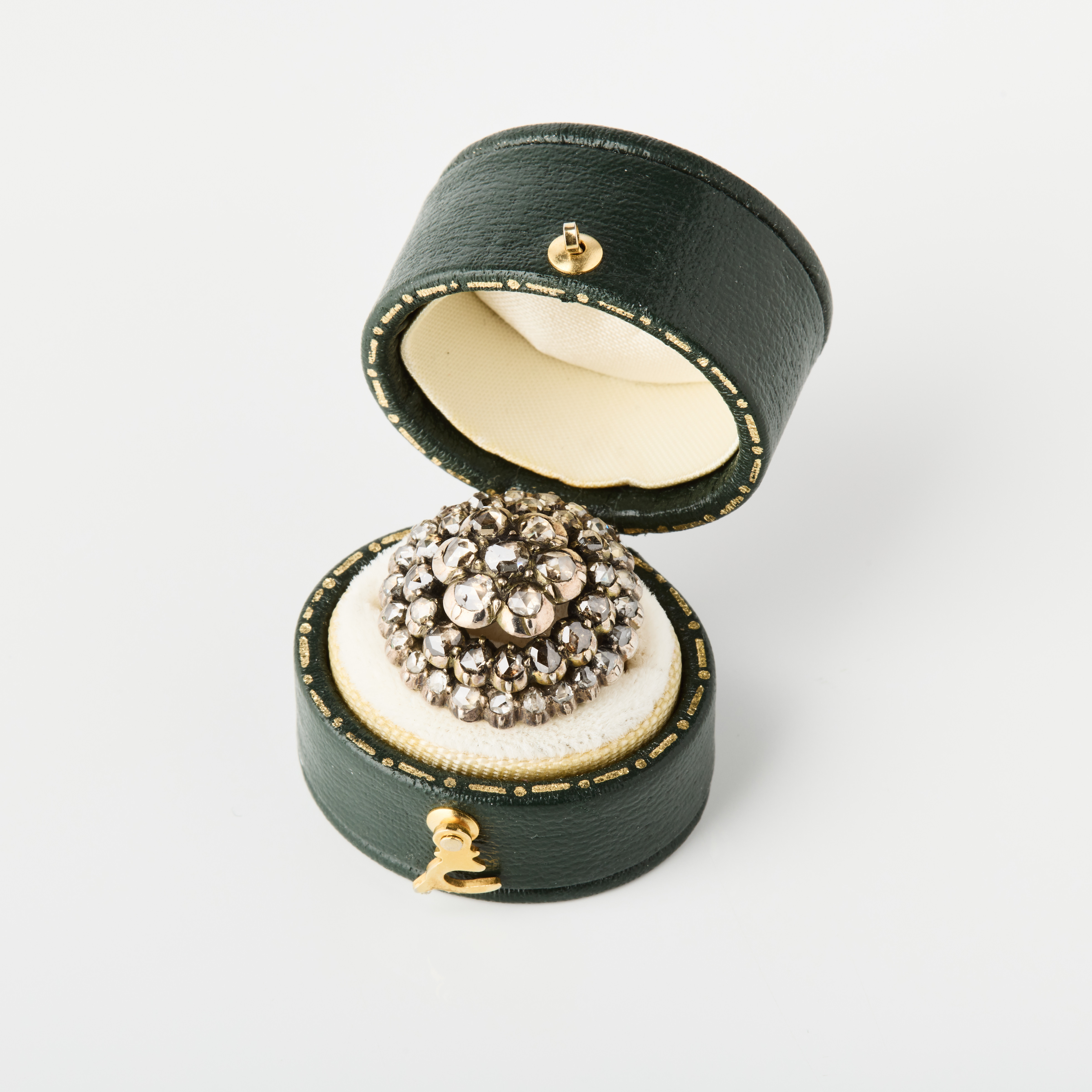 RING, silver, guld och diamanter, 1800-tal.