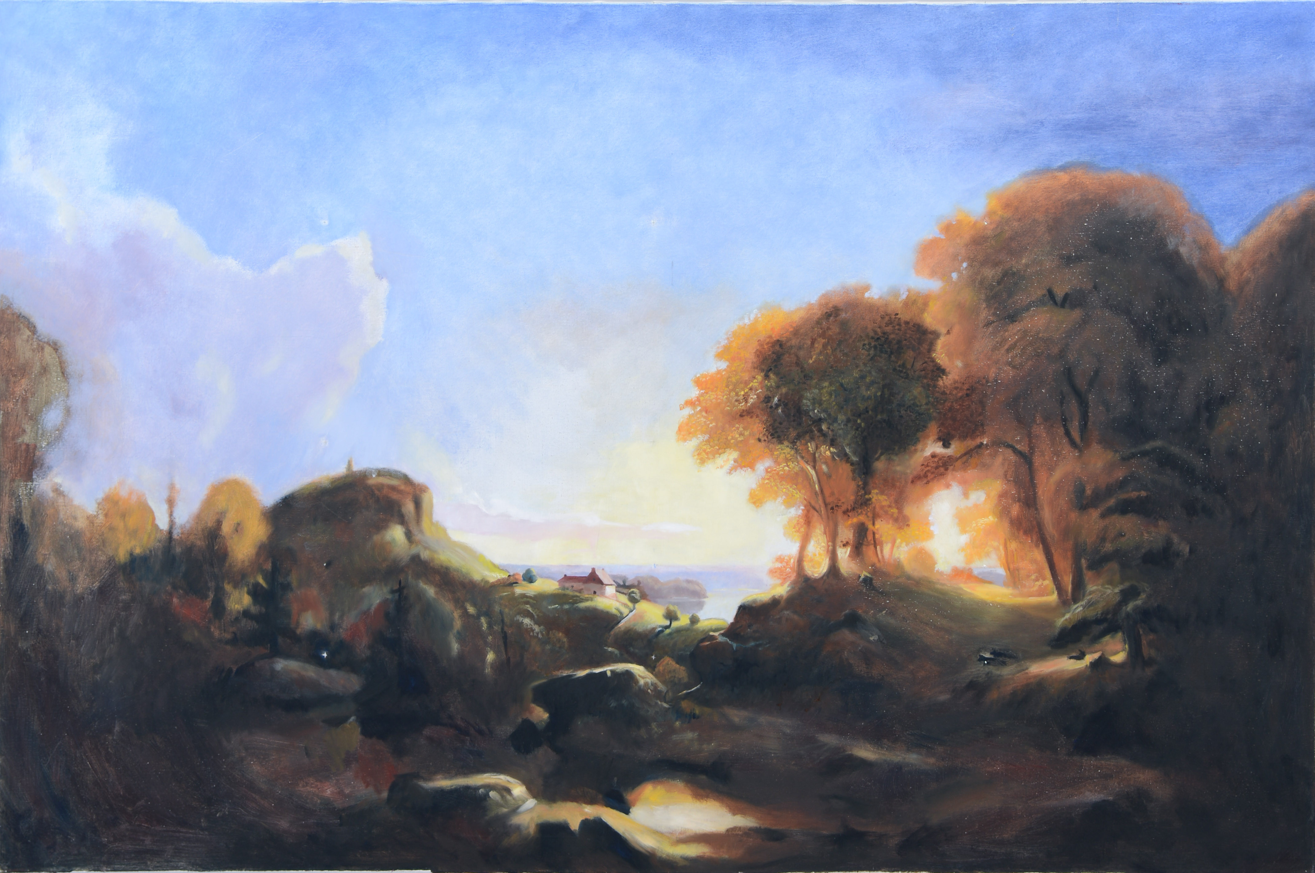 FREDRIK SONDELL. Landskapsmåleri, olja på duk, osignerad.