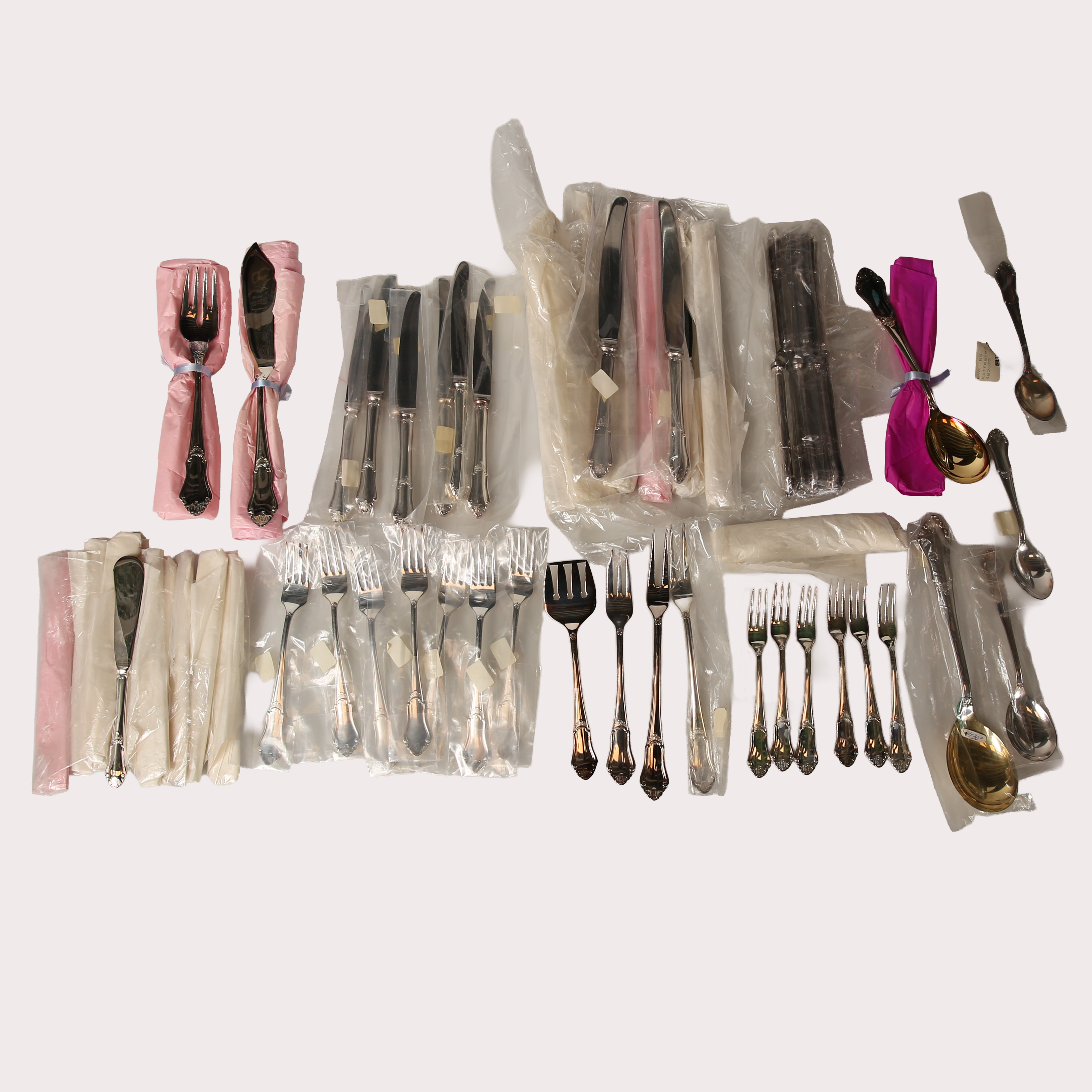 BESTICKSUPPSÄTTNING, "Eva", diverse bestick, nysilver, 75 delar-.