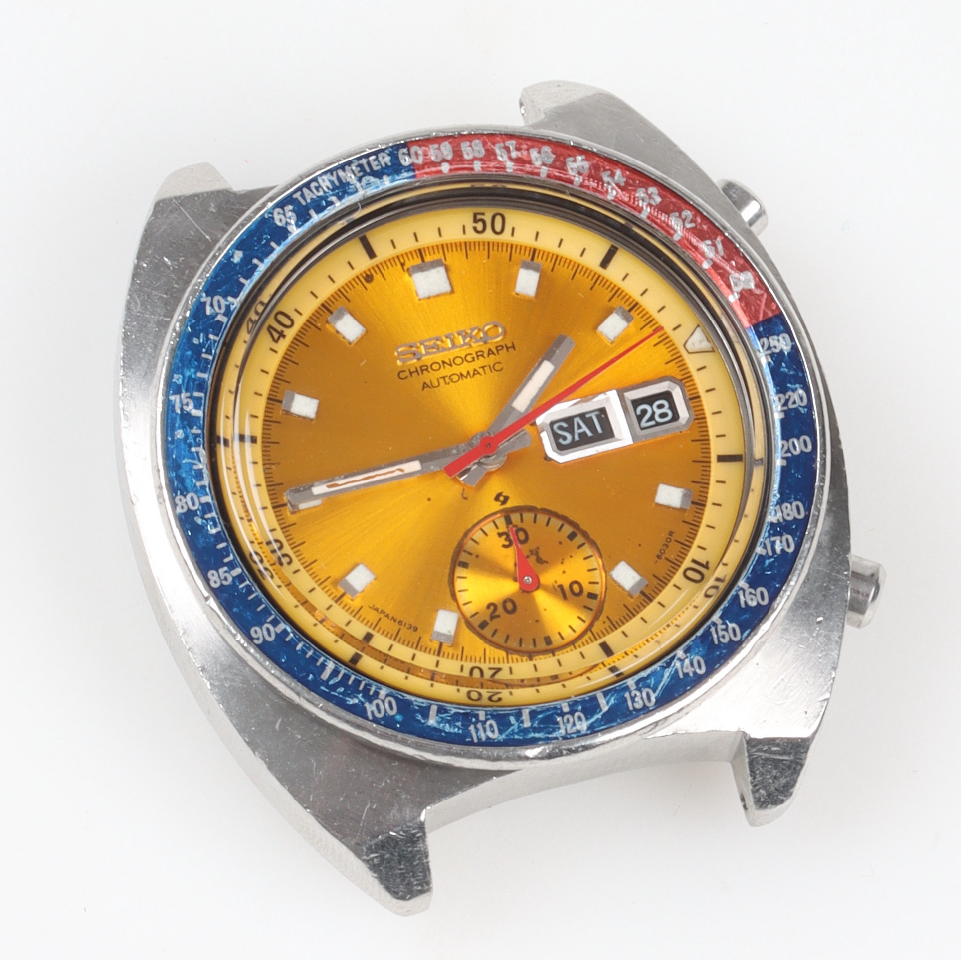 ARMBANDSUR, stål, day/date, Seiko Pouge Chronograph Automatic, cal. 6139B.