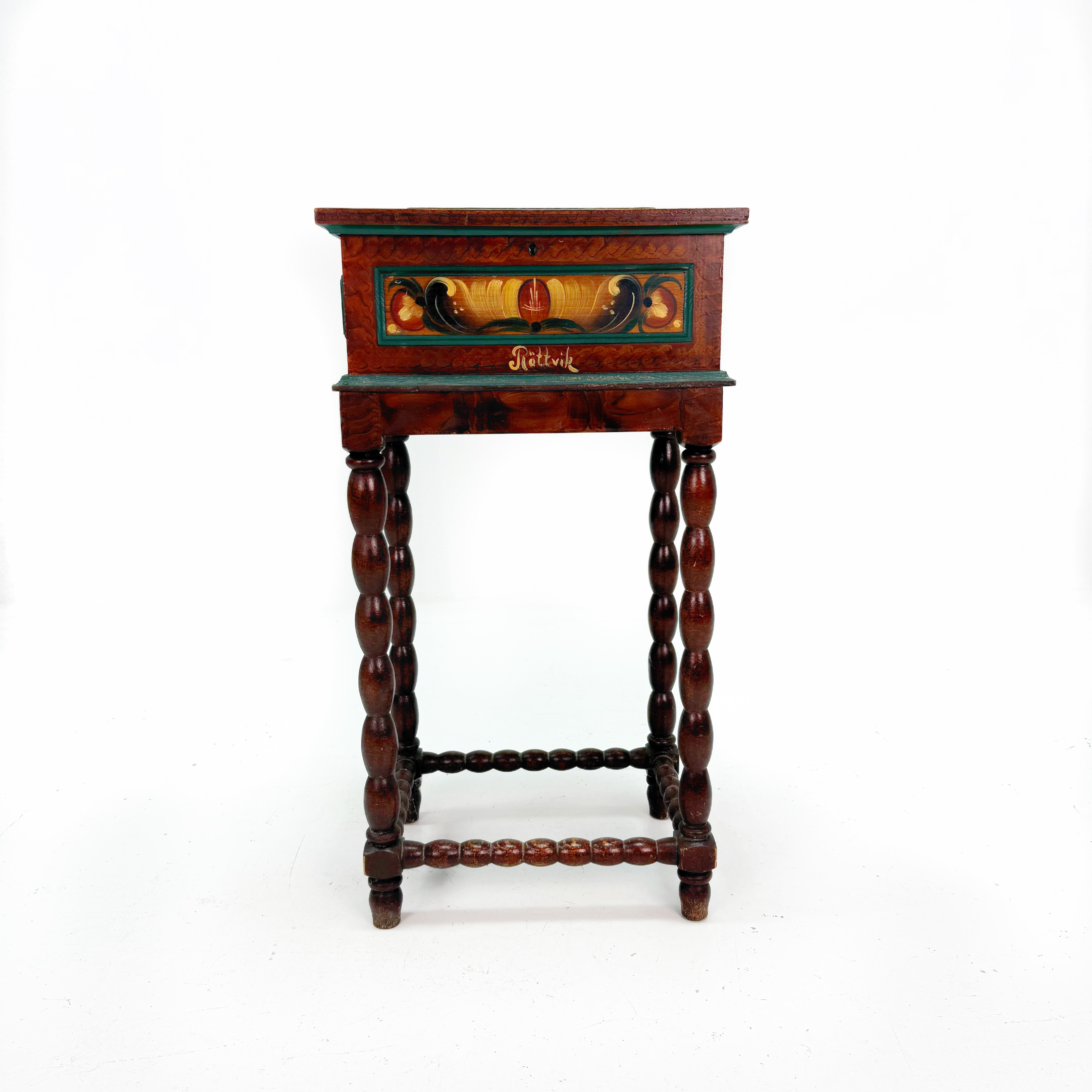 SYSKRIN - bemålat trä, märkt Rättvik, 1900 talets första del.