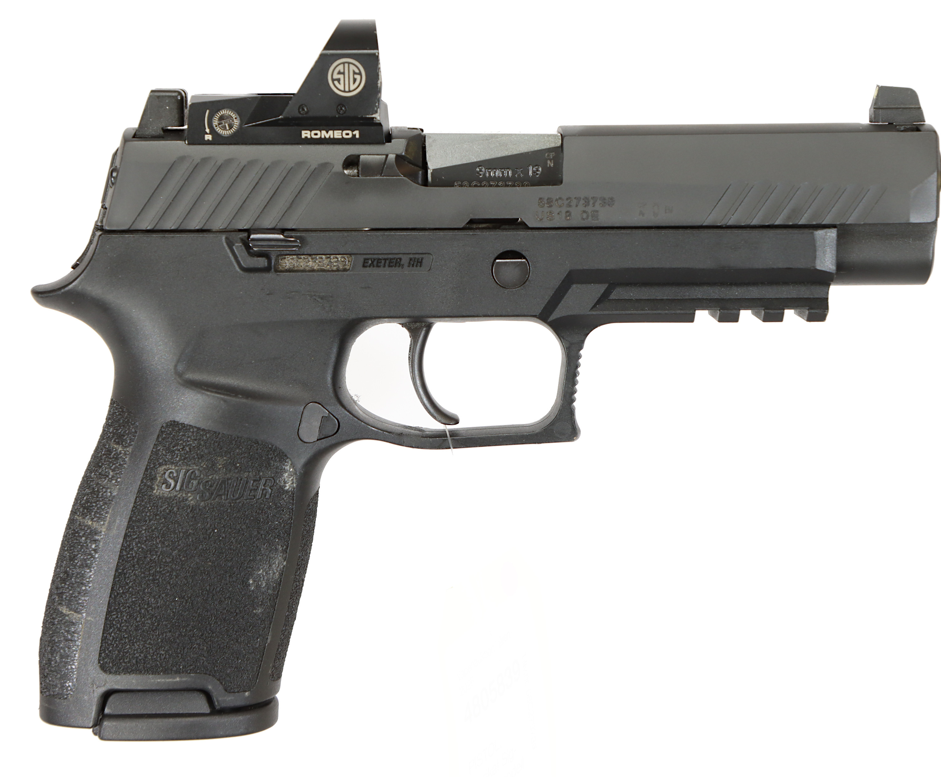PISTOL, fabrikat Sig-Sauer, modell P320 RX, kaliber 9x19, tillv.nr 58C273739, se-nr SE3198648.