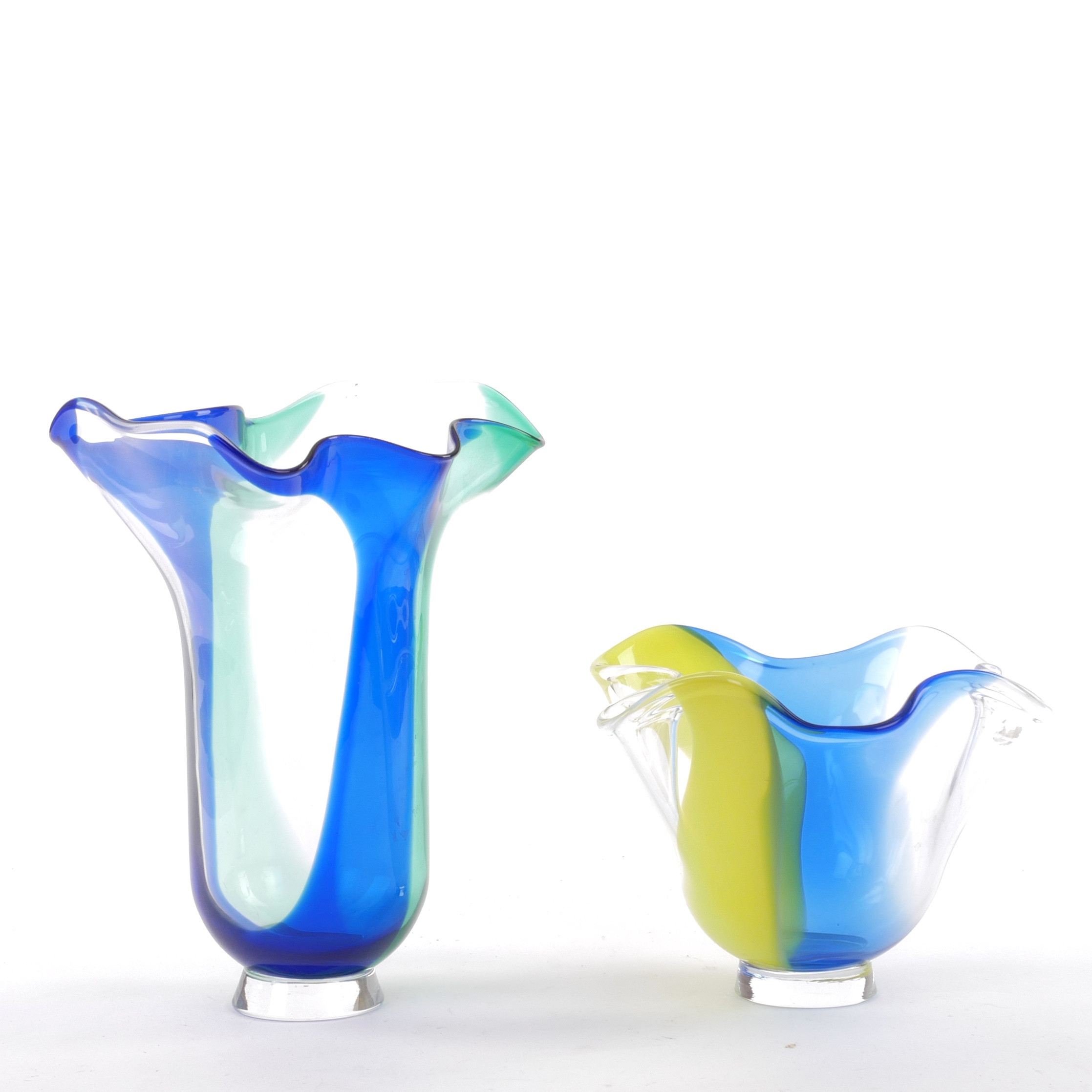 LARS HELLSTEN. Vas och skål, "Butterfly", konstglas, Orrefors, signerade.